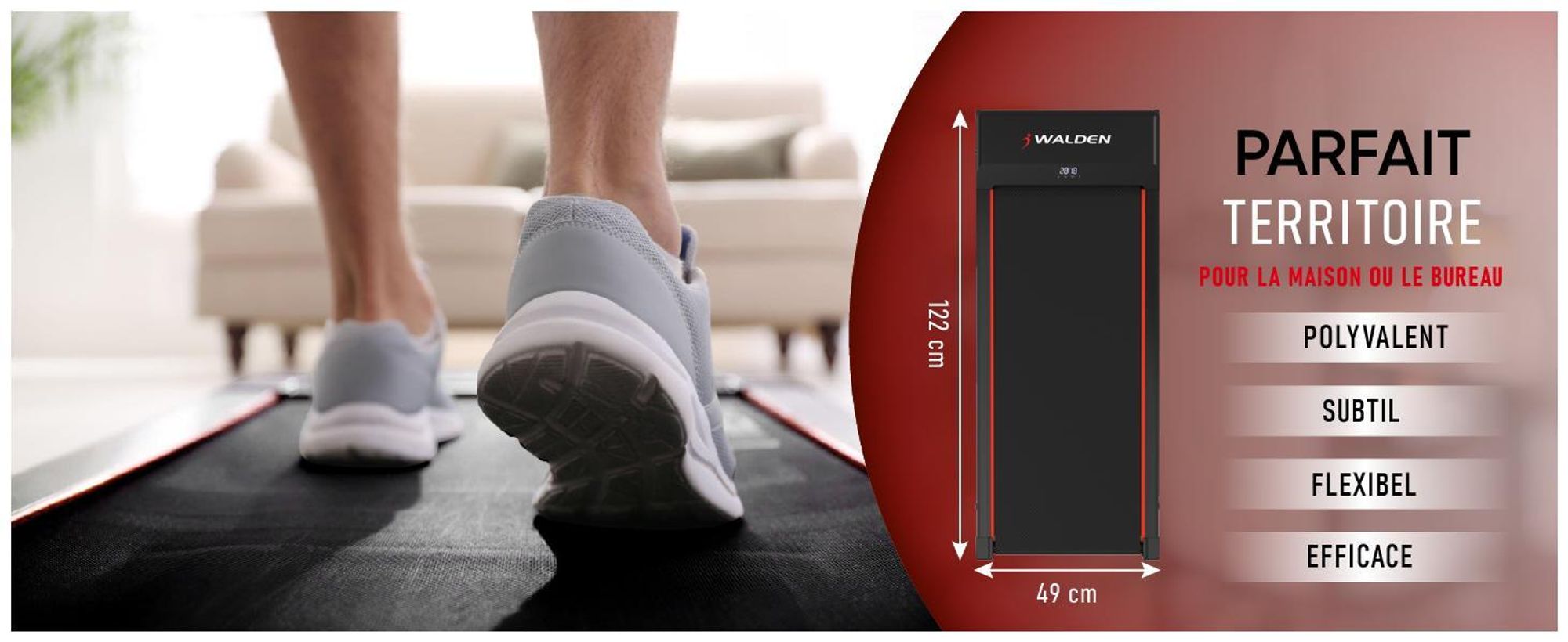 Walden F2200 Walking Pad 2-in-1 Laufband (1-6 km/h) kompakt, leise & komfortabel für Heimbüro, Fitness & leichtes Training