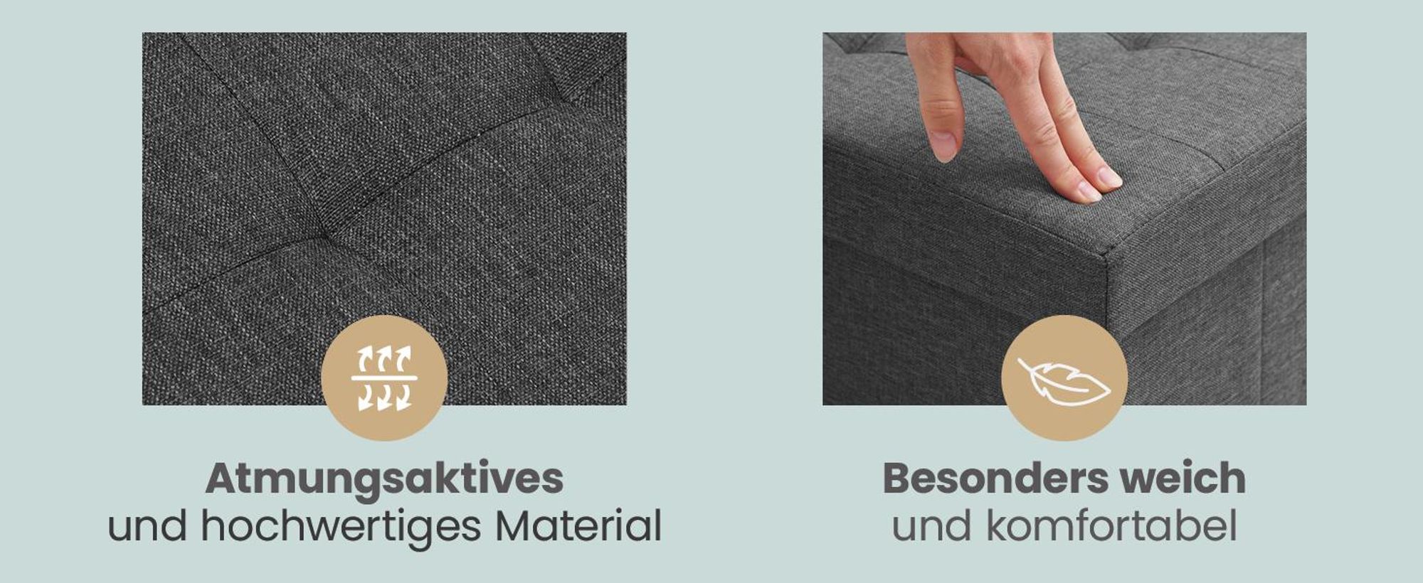 Blumtal Sitzbank mit Stauraum + 2 extra Boxen - Truhenbank mit Stauraum 110x38x38 cm - Sitztruhe mit Stauraum Anthrazit