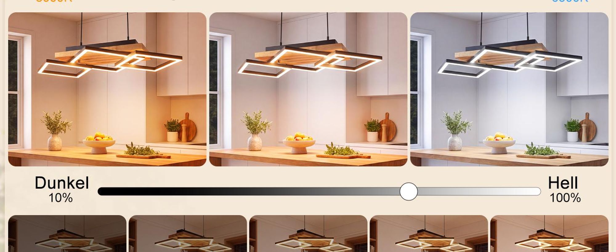 Suspension ZMH, lampe pour table à manger, abat-jour en bois, lampe pour salle à manger, variateur LED, suspension noire, 31W, avec télécommande, réglable en hauteur, idéale pour la salle à manger et la cuisine