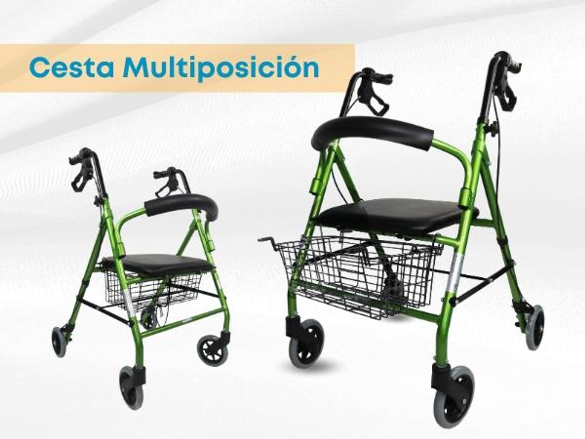 Rollator Faltbar Handbremsen 4 Räder Faltbarer Gehwagen Sitz und Rückenlehne TURIA Clinicalfy