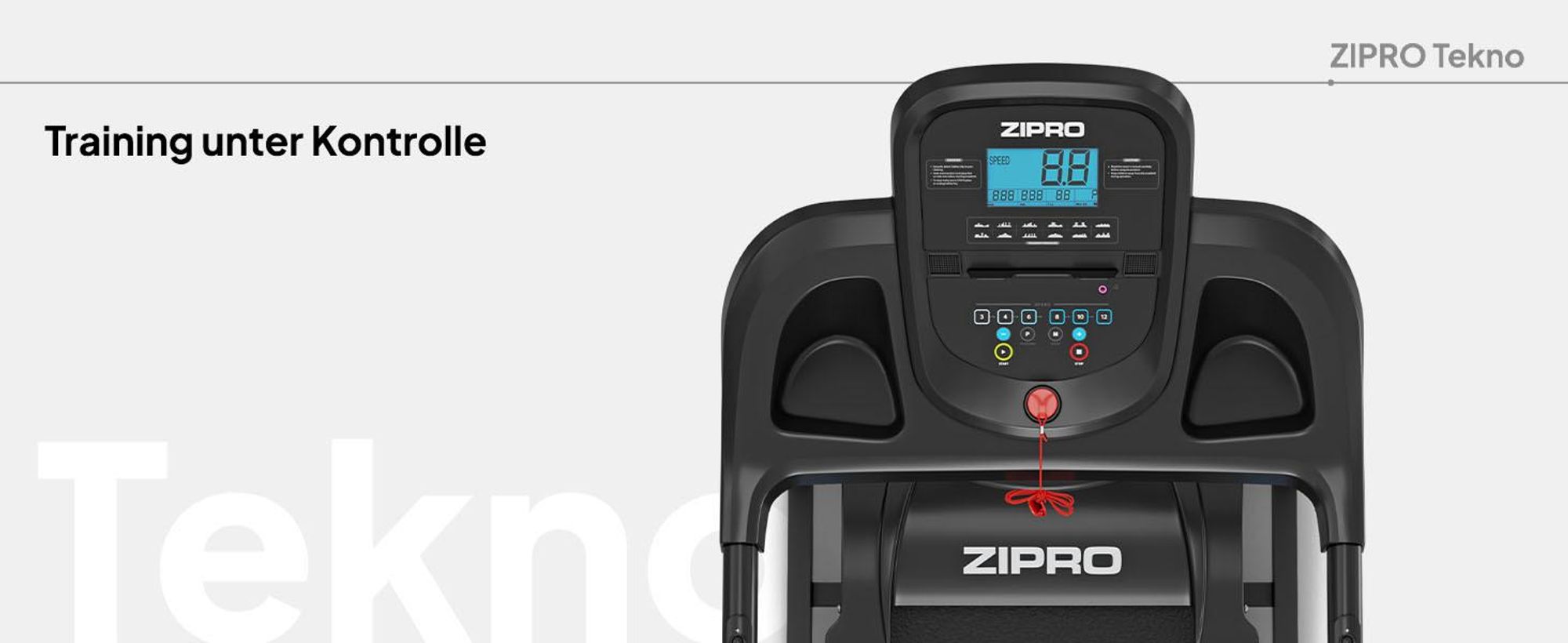 Zipro Tekno klappbares Laufband, 1080 W leiser Elektromotor, breite Lauffläche 40cm Laufband für Zuhause Klappbar mit Steigung SportRun Running Sport