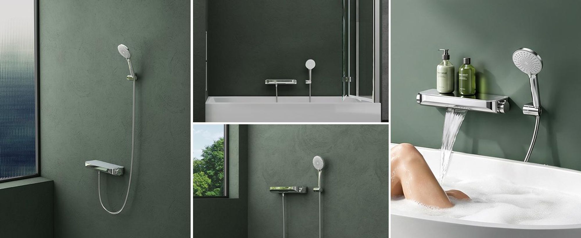 Mai & Mai Thermostat Badewannenarmatur mit Handbrause Wannenarmatur Wannenthermostat 4 Strahlarten Wandarmatur für Badewanne Matt Schwarz Duschsystem8