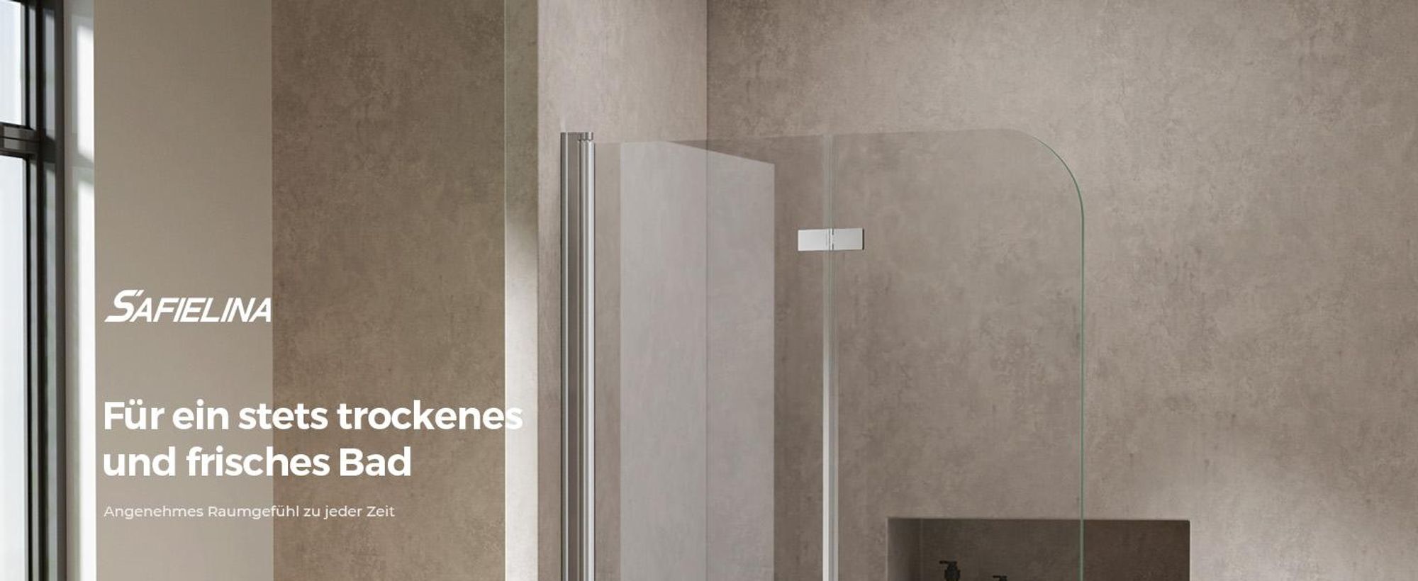S'AFIELINA Duschabtrennung für Badewanne 100 x 140 cm 2-teiliges faltbares Wandpaneel badewannenaufsatz aus 6mm NANO Beschichtung ESG-Sicherheitsglas
