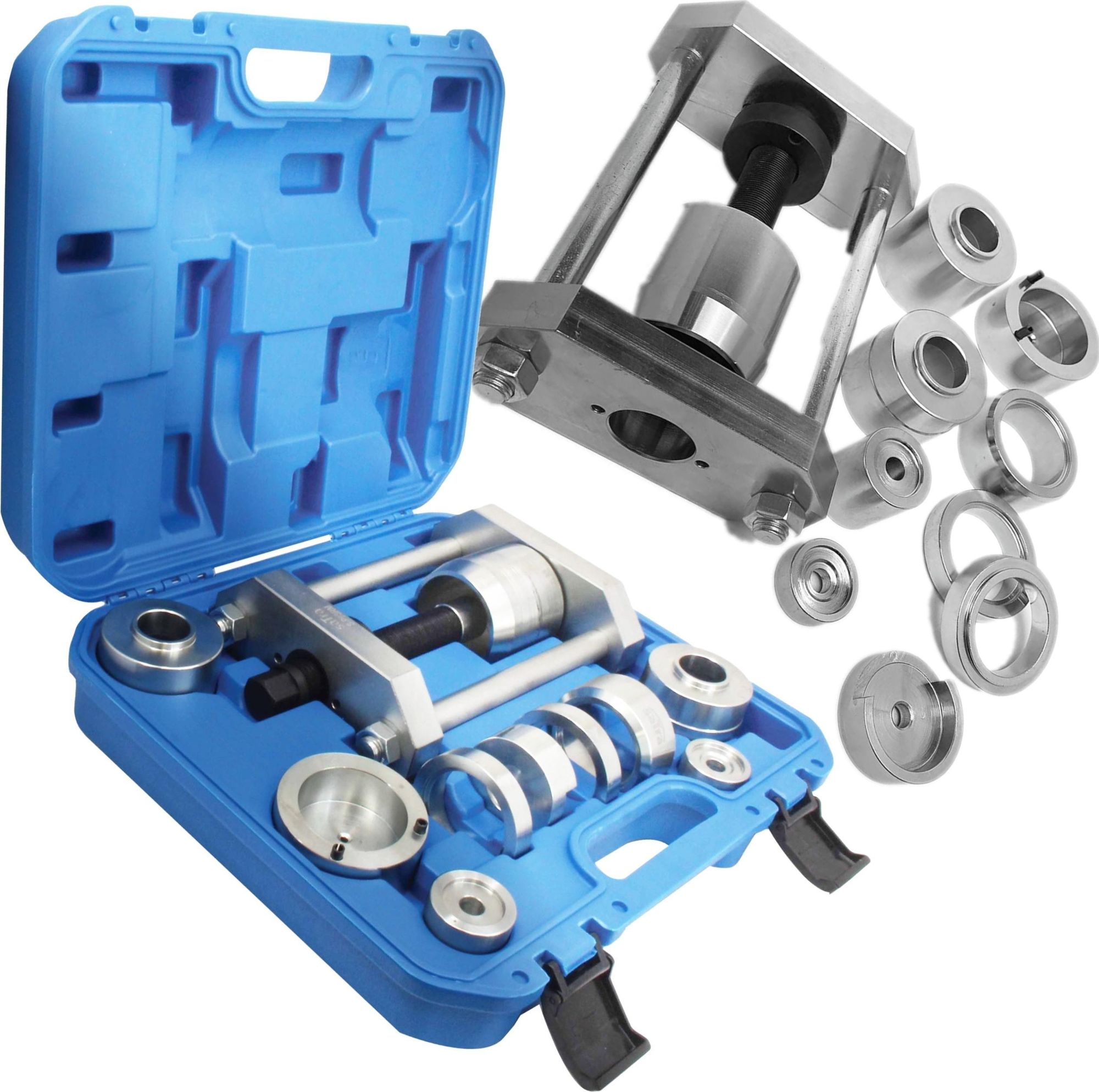 Hydraulický sťahovák puzdier a závesov s adaptérmi pre Mercedes Sprinter VW LT VW T4 Renault Master Opel Movano Nissan Interstar