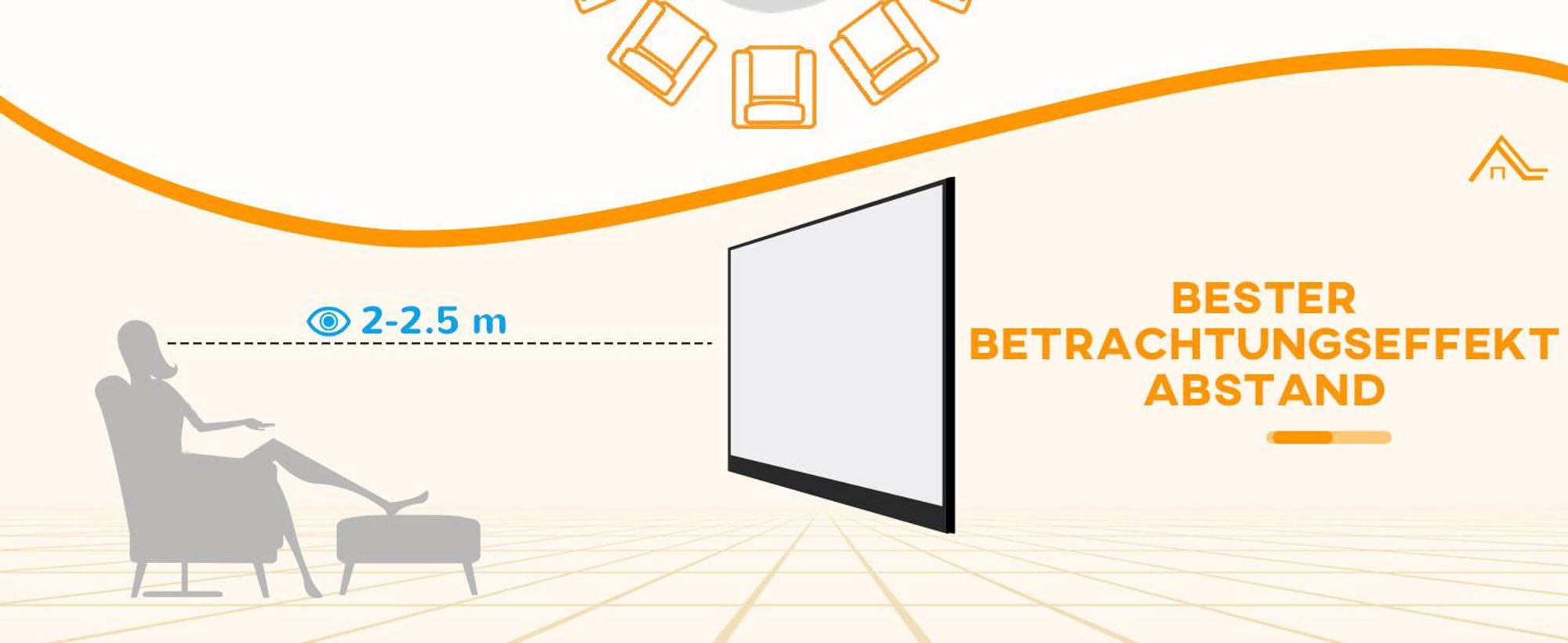 HOMCOM Beamer Leinwand mit Stativ, 4:3 Projektionsfläche, Präsentationswand