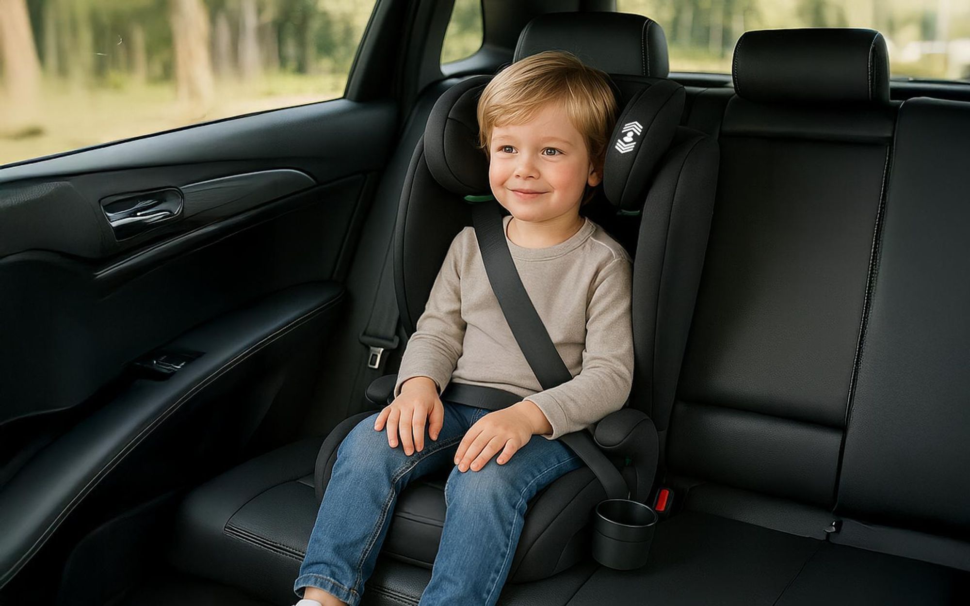 Tulano Joy 20 Kindersitz i-Size ECE R129/03, 100–150 cm, vorwärtsgerichtet, 13-fach verstellbare Kopfstütze, umwandelbar, inkl. Getränkehalter & Sonne
