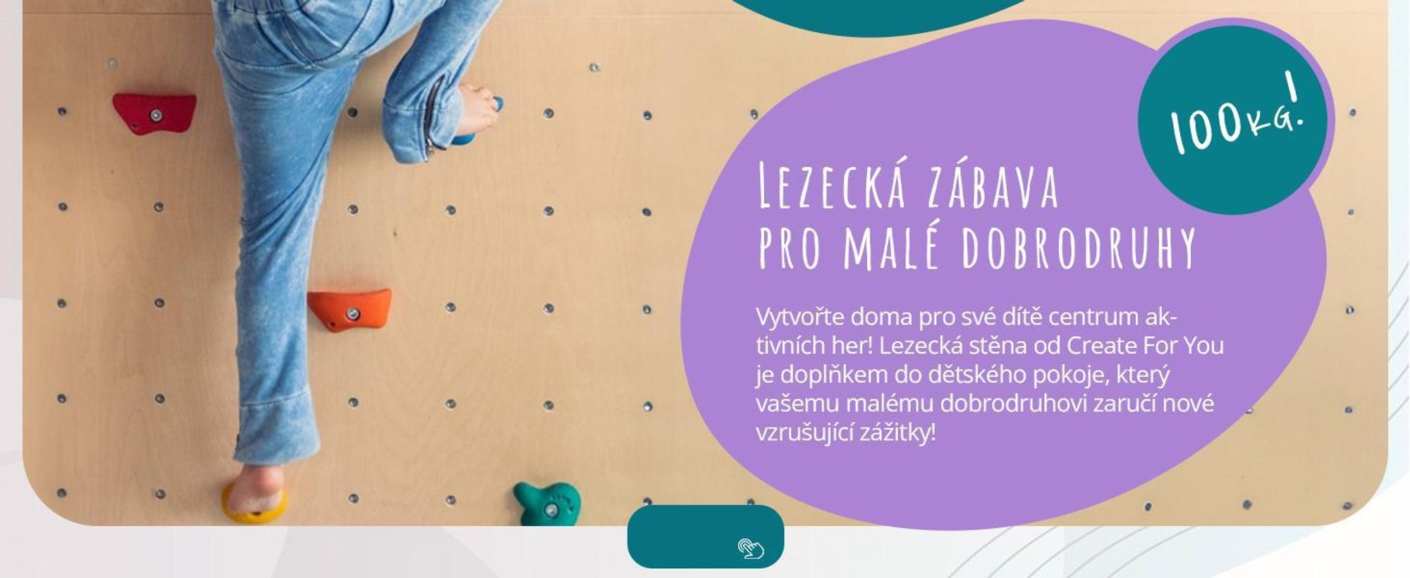 Create for you® – Domácí lezecká stěna pro děti, 5 Úchytů 60 x 120 cm