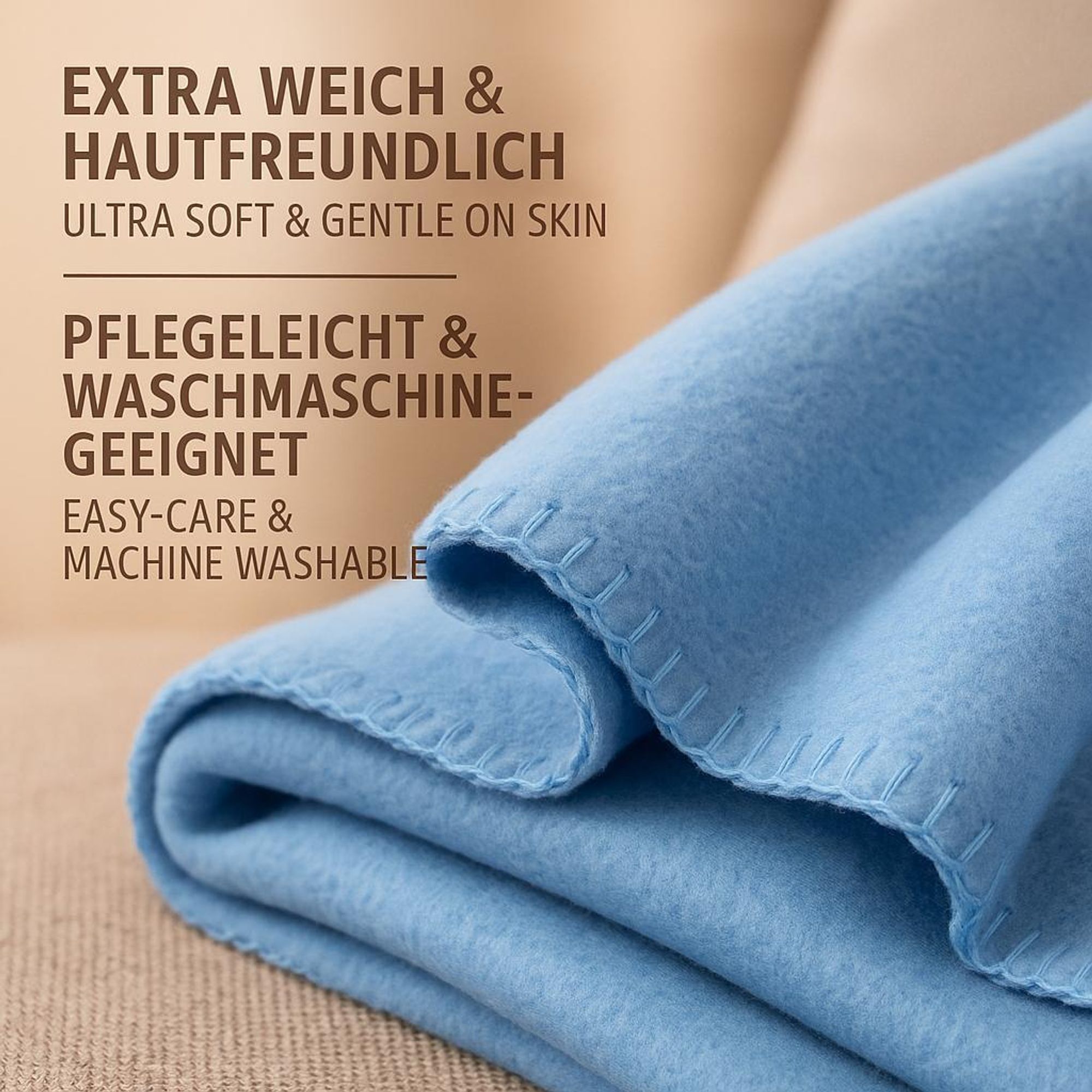 Betz Fleecedecke 3 Stück 130x170 cm 180g/m² – Wohndecke & Kuscheldecke – Flauschige Sofadecke Tagesdecke – Leicht, wärmend & pflegeleicht - hellblau