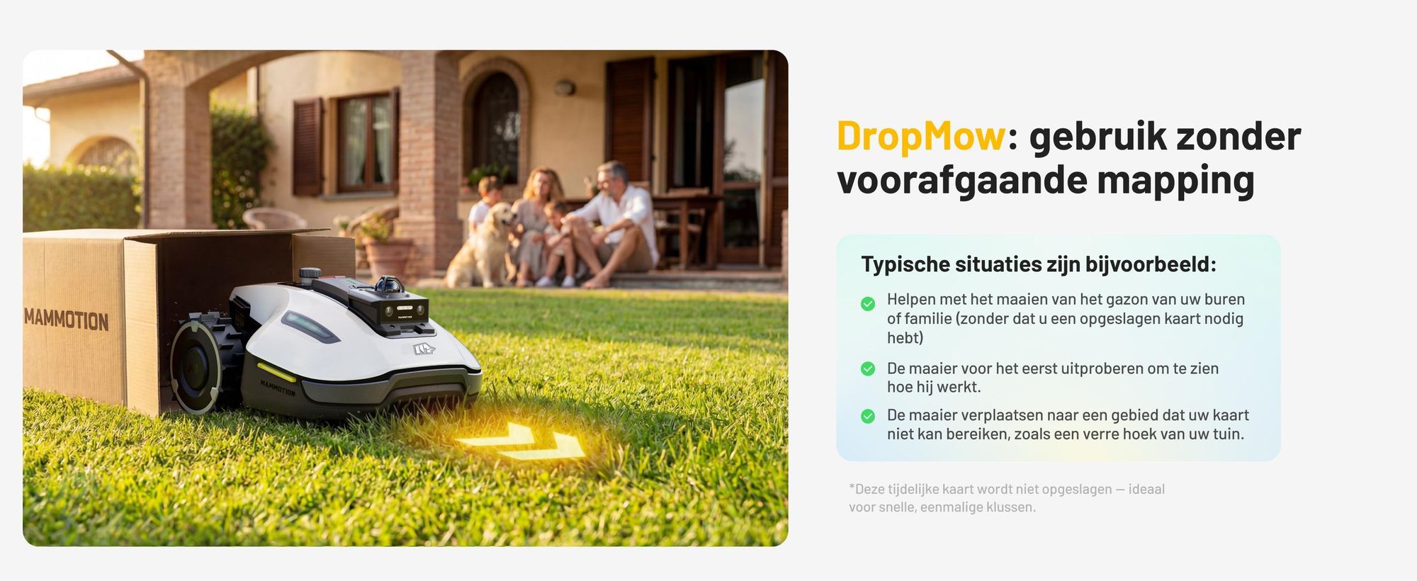 Robotmaaier Mammotion YUKA Mini 2 1000 met garage en wasstandaard, zonder kabel, voor 1000 m², met DropMow-technologie, auto-kaartgeneratie, app