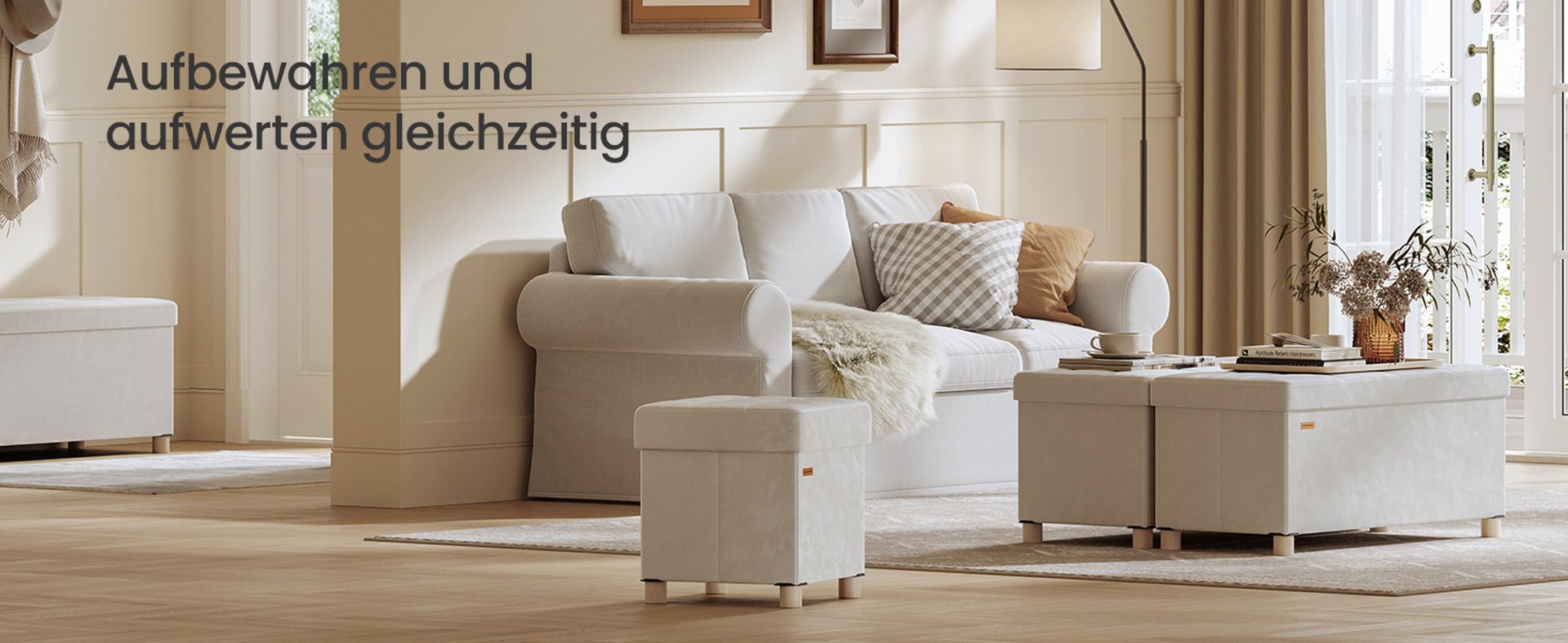 SONGMICS Sitzbank mit Stauraum, Hocker faltbar, 38 x 110 x 40 cm, Aufbewahrungsbox mit Deckel, Fußhocker 112 L, Samt, bis 300 kg belastbar