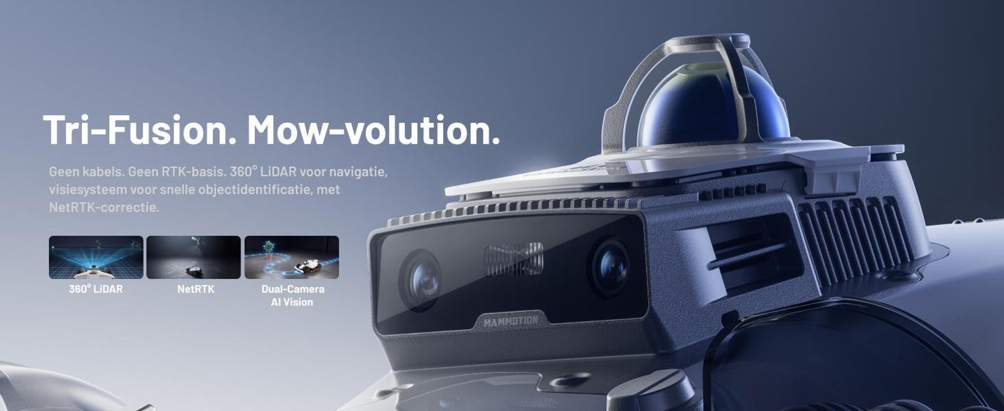 Robotmaaier Mammotion LUBA 3 AWD 3000 met wasstandaard, zonder kabel, voor 3000 m², vierwielaandrijving, hellingen tot 80%, auto-kaartgeneratie, APP