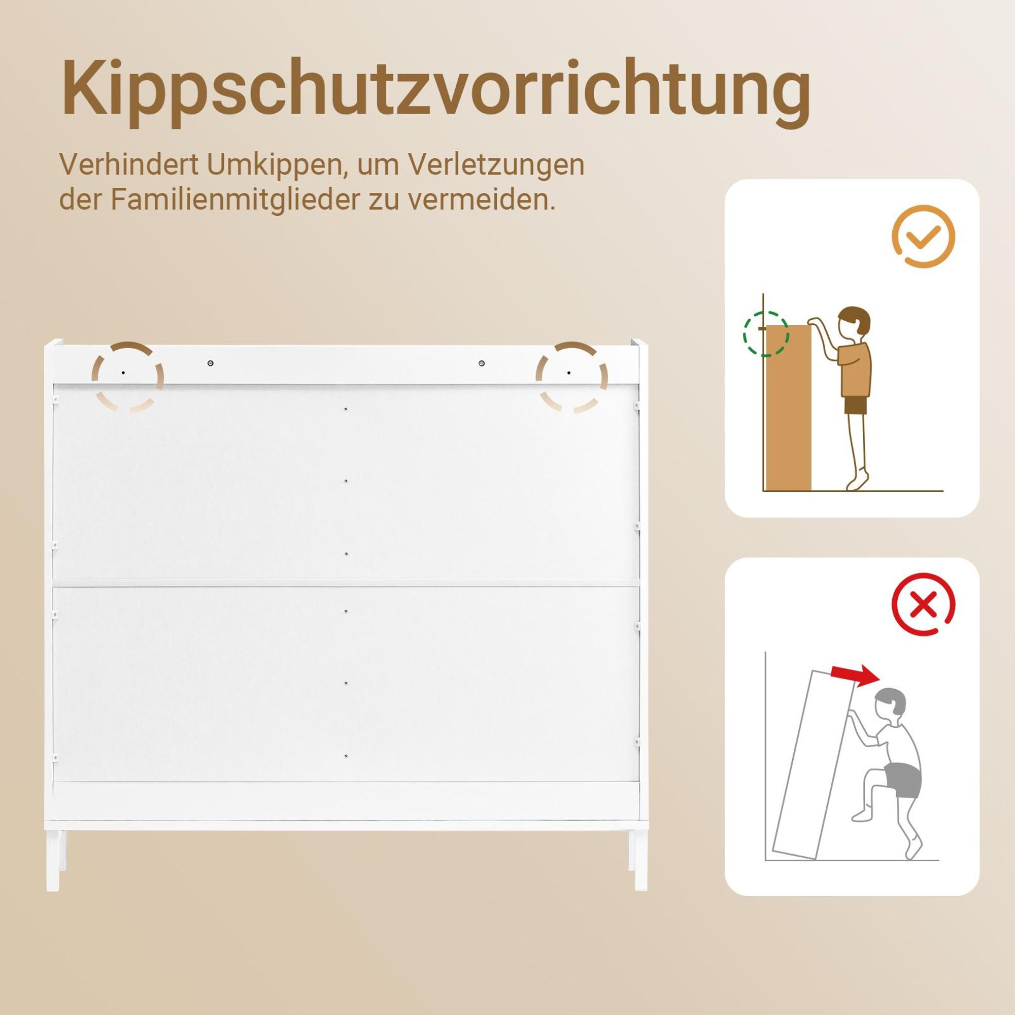 SoBuy schmaler Schuhschrank 19 cm tief mit 4 Klappen Schuhkipper für Flur mit modernem Linien-Design platzsparendes Schuhregal für Eingänge FSR177-L-W