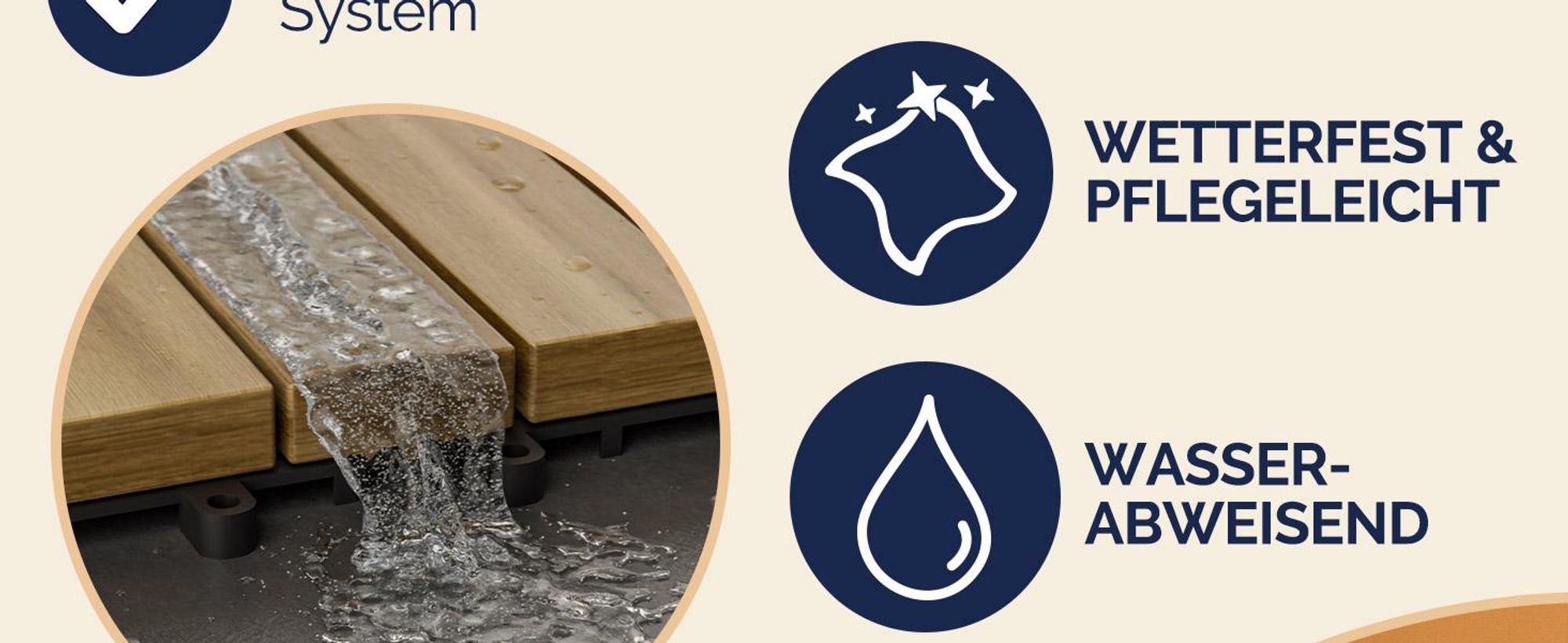 CASARIA® Holzfliesen FSC®-zertifiziertes Akazienholz 4m² Fliese Akazie Mosaik 30x30cm Klicksystem zuschneidbar Terrasse