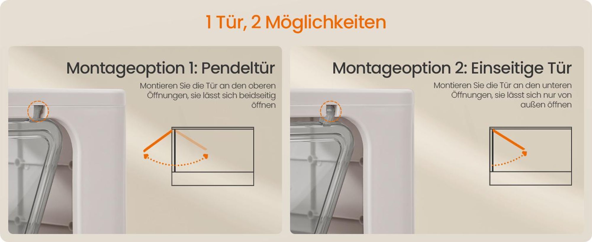 FEANDREA Katzenklo mit Schublade, Edelstahl Katzentoilette, 2 Eingänge, Schaufel und Bürste, für Katzen, hellgrau-dunkelgrau