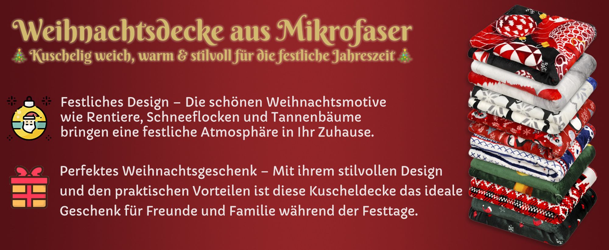 mikrofaser weichnachtsdecke