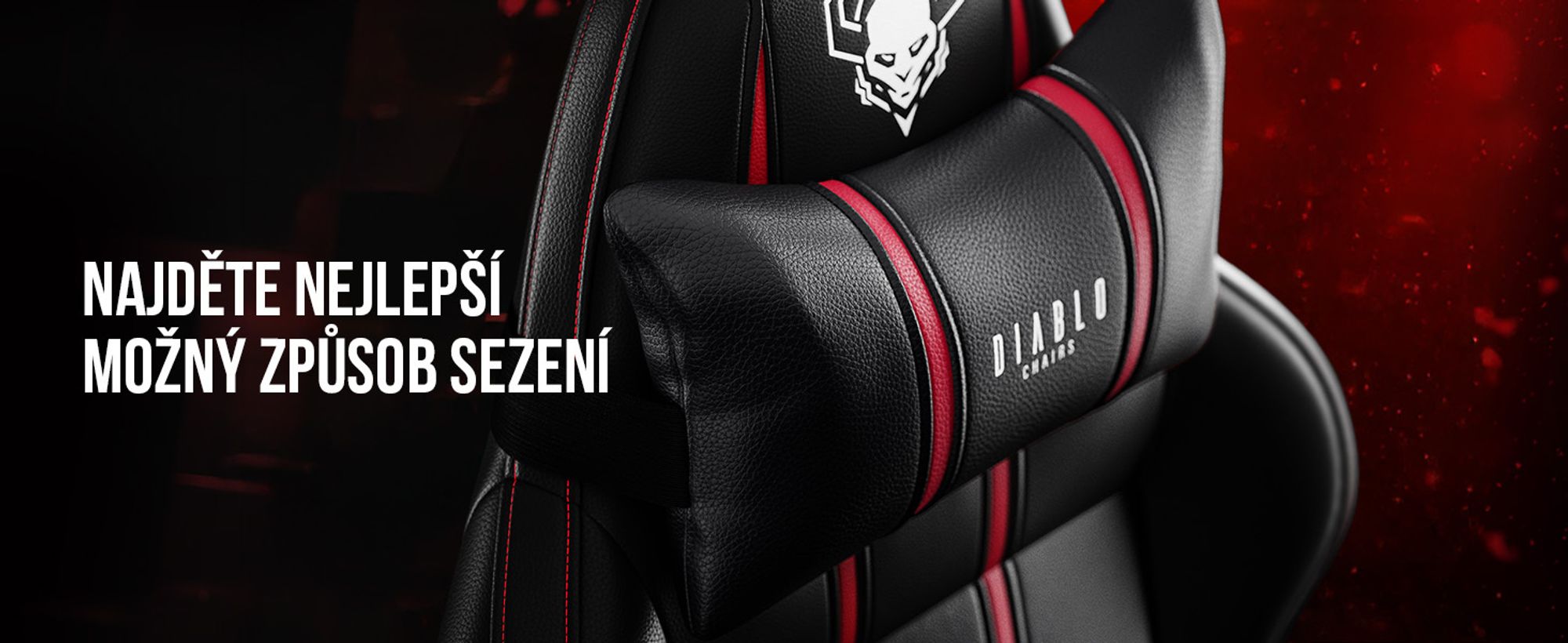 Herní židle Diablo X-One 2.0 Kancelářská židle Nastavitelné područky Ergonomický design Krční/bederní polštář, Barva: Černá-Červená, Velikost: King