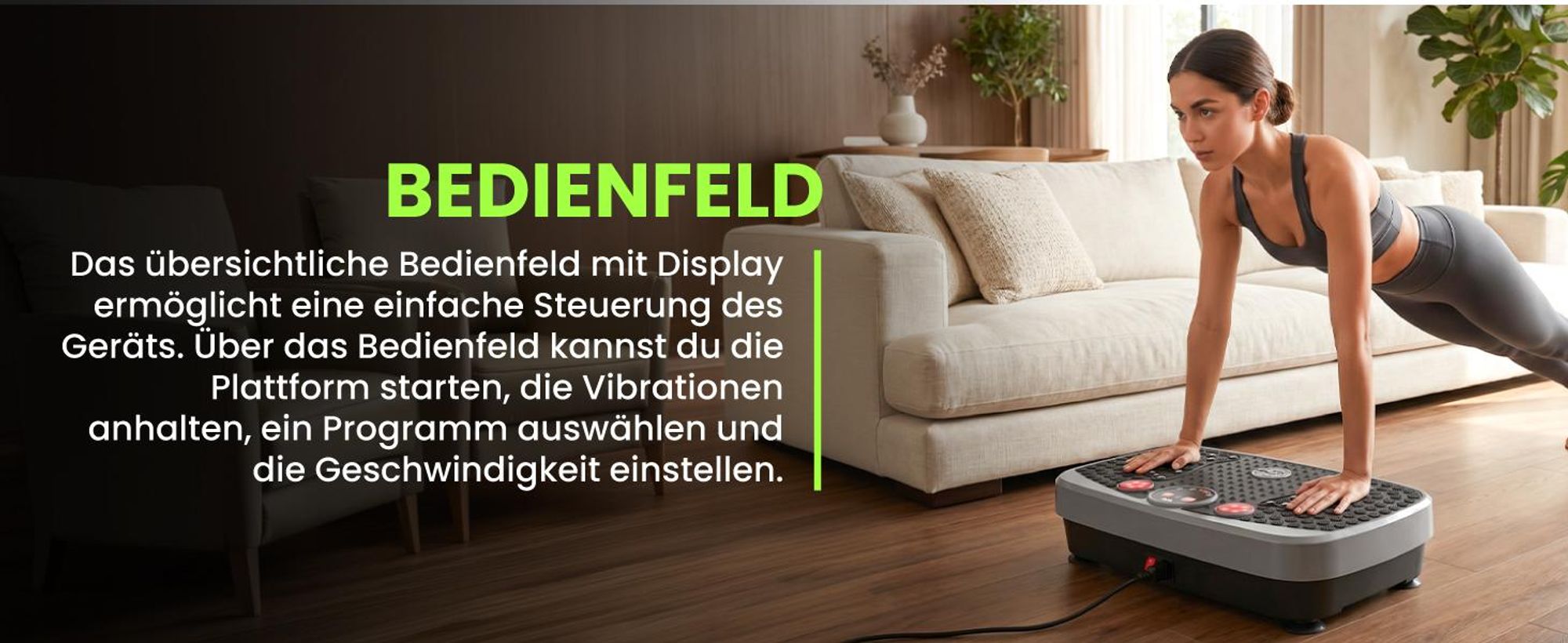 Vibrationsplatte 150W Lautsprechern Fernbedienung Trainingsbändern 5 Automatikprogrammen bis 150 kg