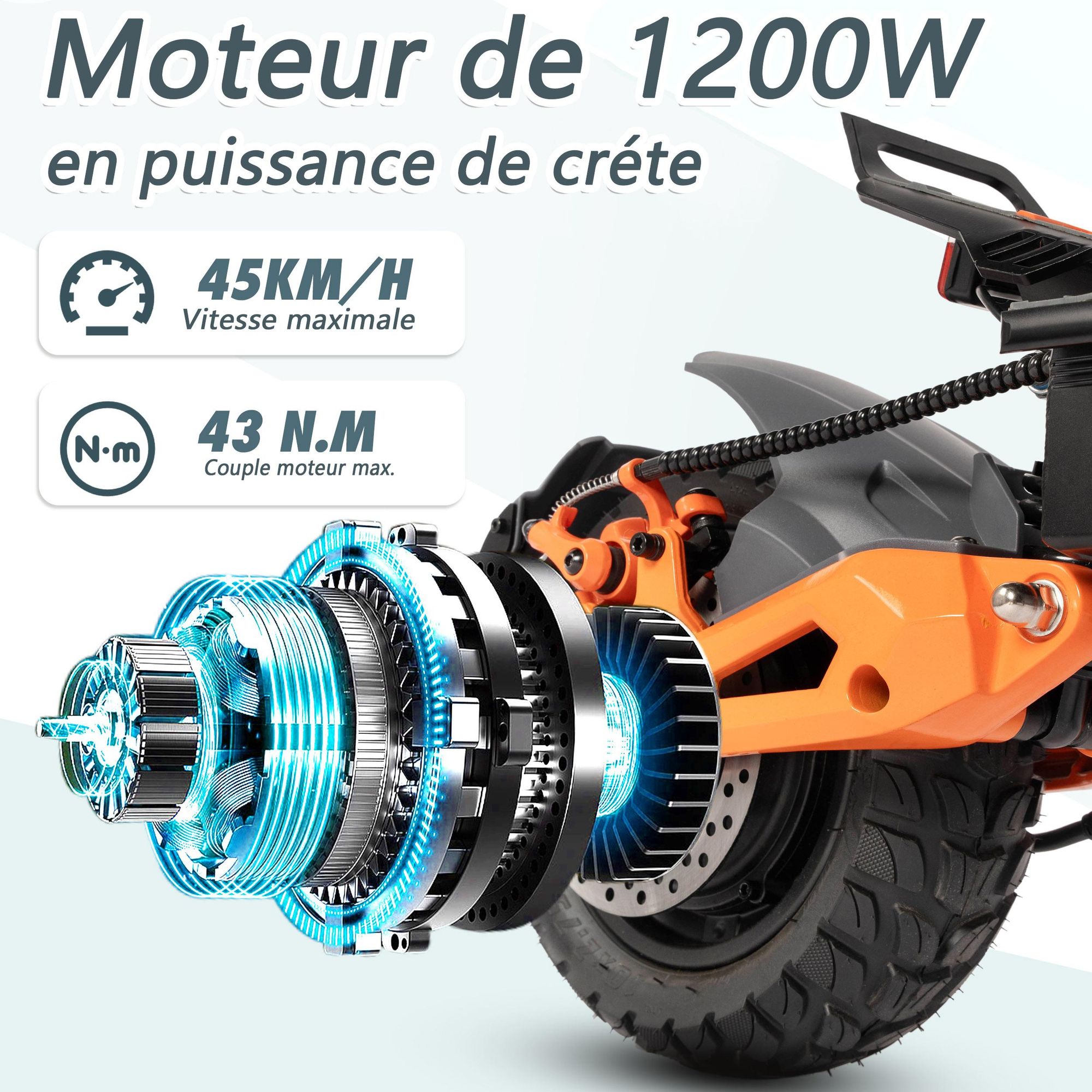 Trottinette électrique MAXTURN X1 - 48V15.6Ah 10'' Pneus Tubeless Cadre Aluminium - Noir