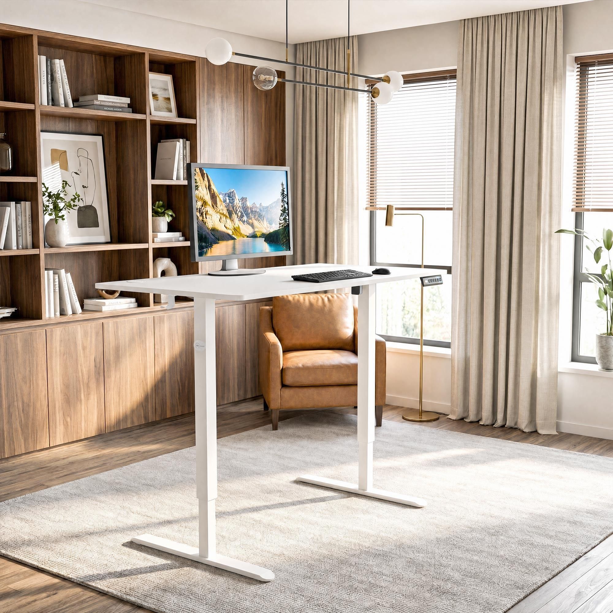 di volio höhenverstellbarer Schreibtisch LERICI - 120x60 cm, Schreibtisch höhenverstellbar elektrisch mit Memory-Funktion, ergonomischer Bürotisch