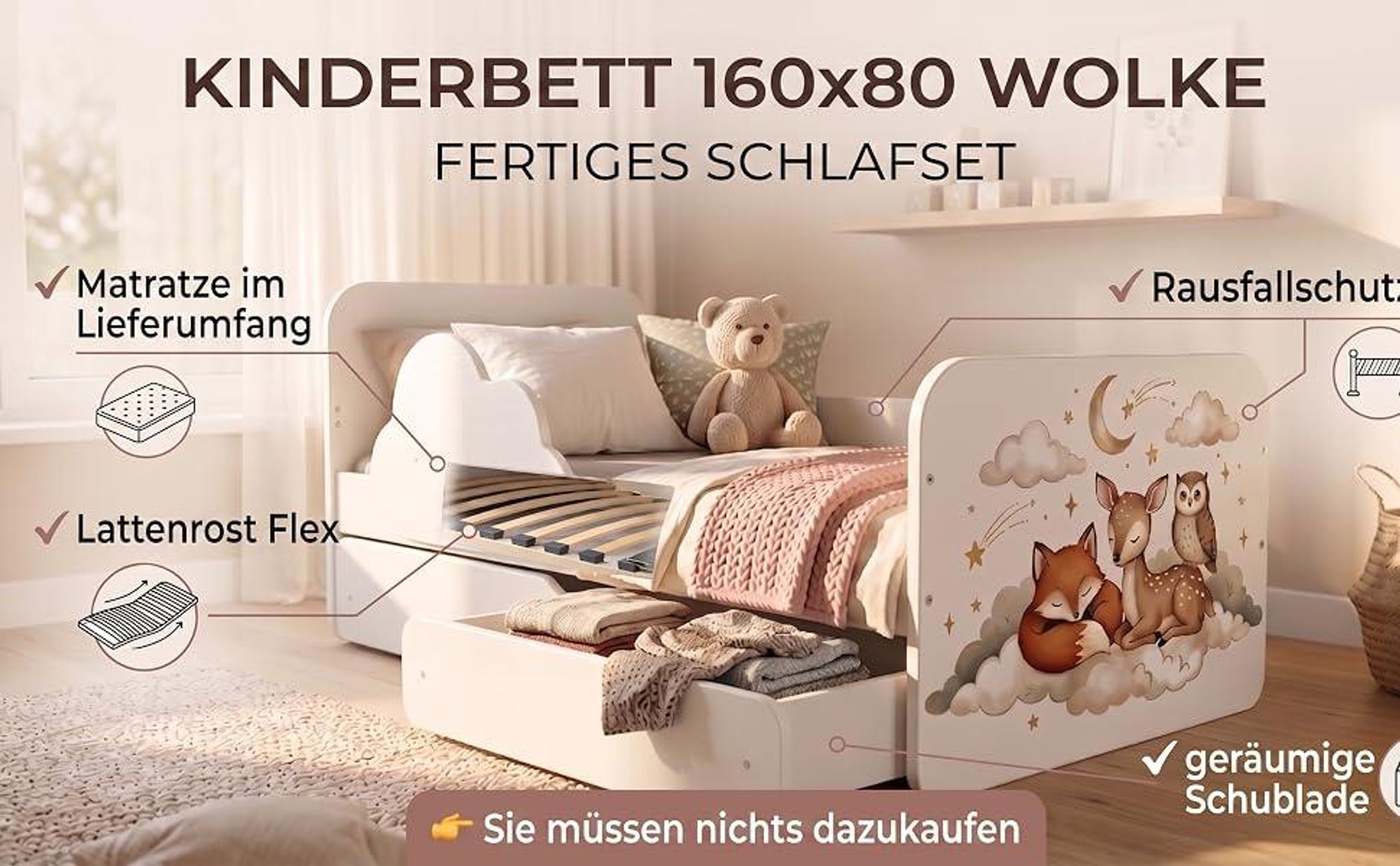Geräumige Schublade für Kleinigkeiten
