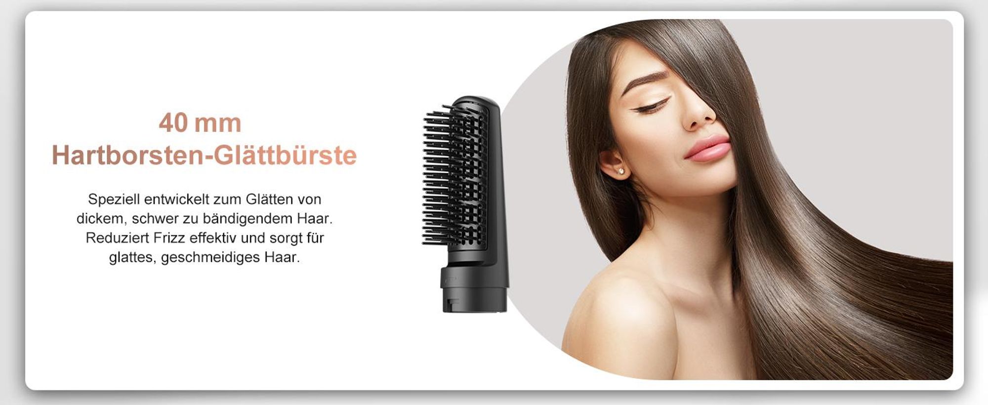 MCURO 6-in-1 Hairstyler mit Lockenstab, Warmluftbürste, Haarglätter & Föhn, 6 Aufsätze inkl. Aufbewahrungstasche für Glätten, Volumen & Locken, Grau
