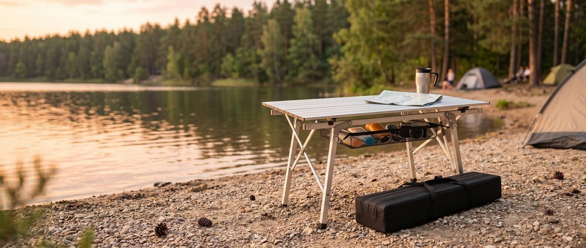 tectake® Aluminium Campingtisch Tina faltbar 90 x 52 x 47 - 70 cm