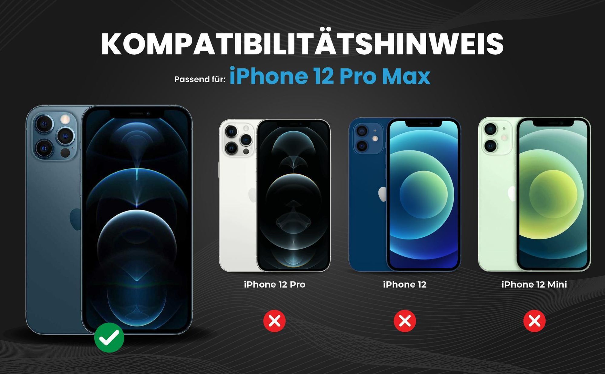 Kompatibilitätshinweise Hülle für Apple iPhone 12 Pro Max