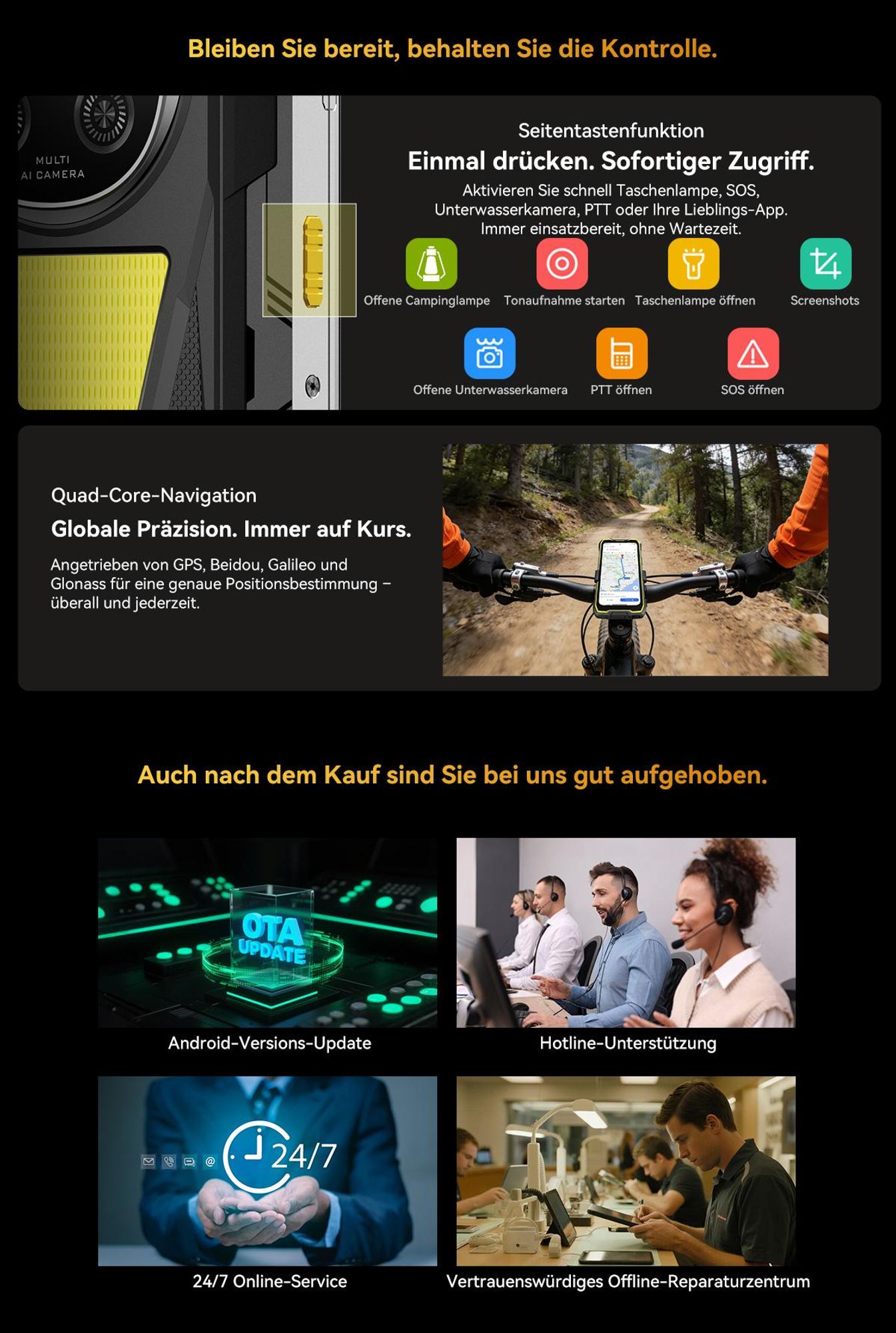 Blackview ROCK 2 Pro 6.67" 5G Ohne Vertrag Outdoor Smartphone mit 15000 mAh,32+256GB, Android 16,Dual-SIM,UNISOC T8100,DokeOS 5.0,120Hz,NFC,IP69K/IP68