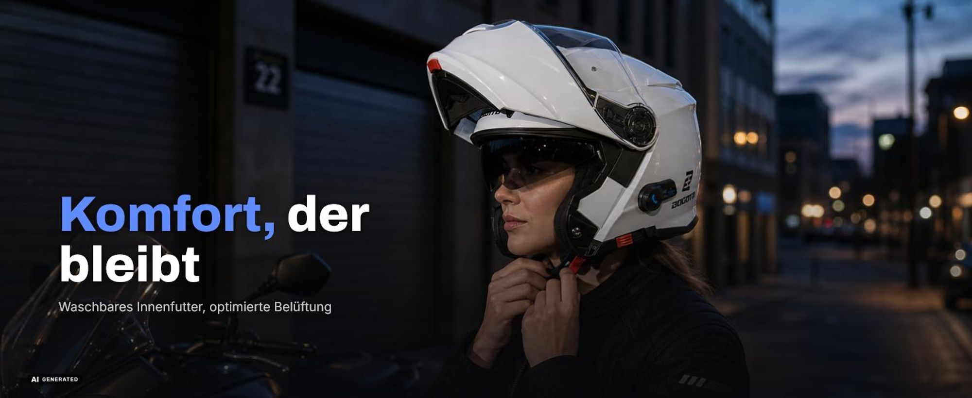 Bogotto H271 BT Bluetooth Klapphelm, grau matt, S (55/56)