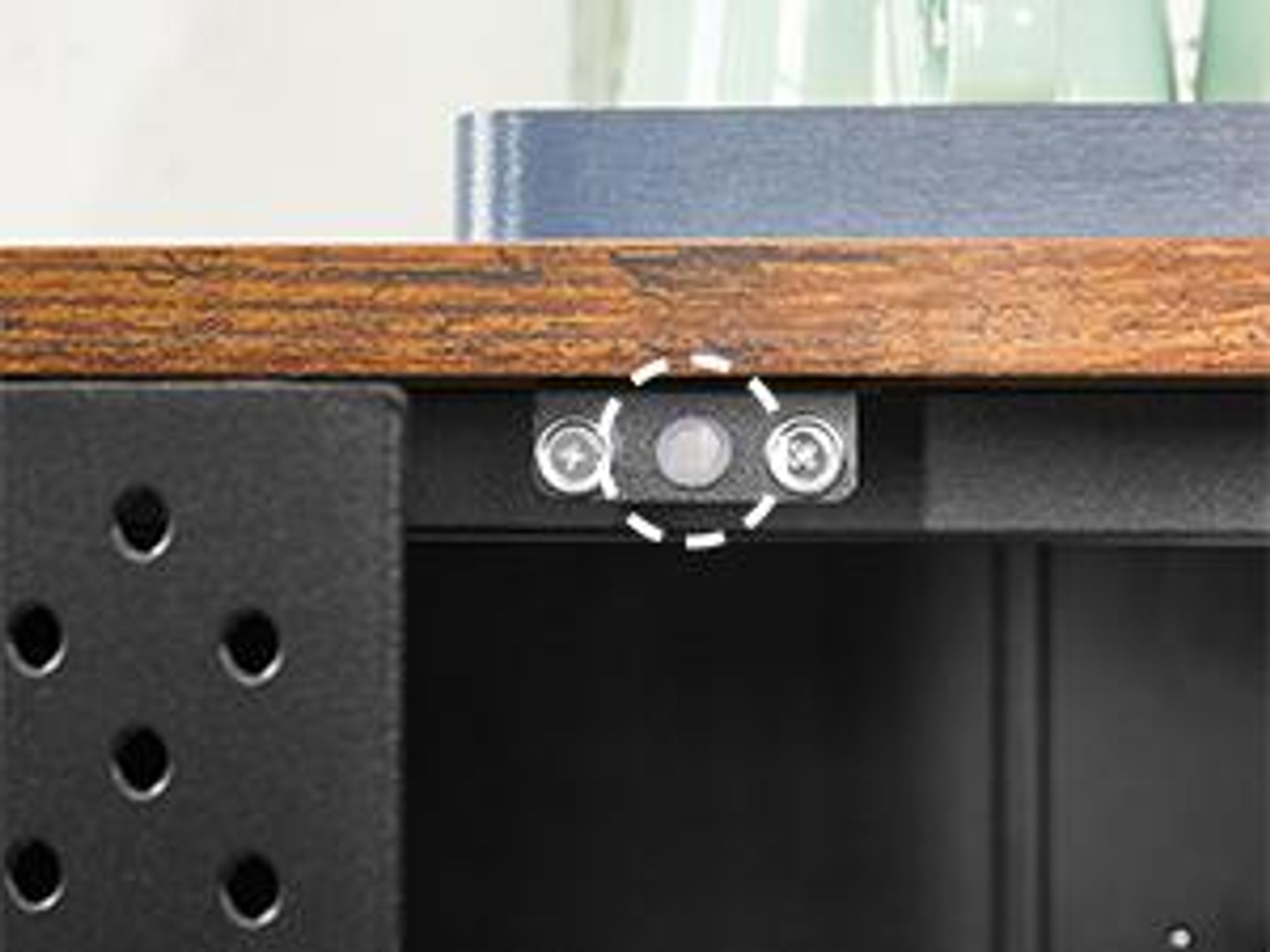 SONGMICS Metallschrank, Aufbewahrungsschrank, mit verstellbaren Ablagen, 40 x 141 x 76 cm, schwarz-braun