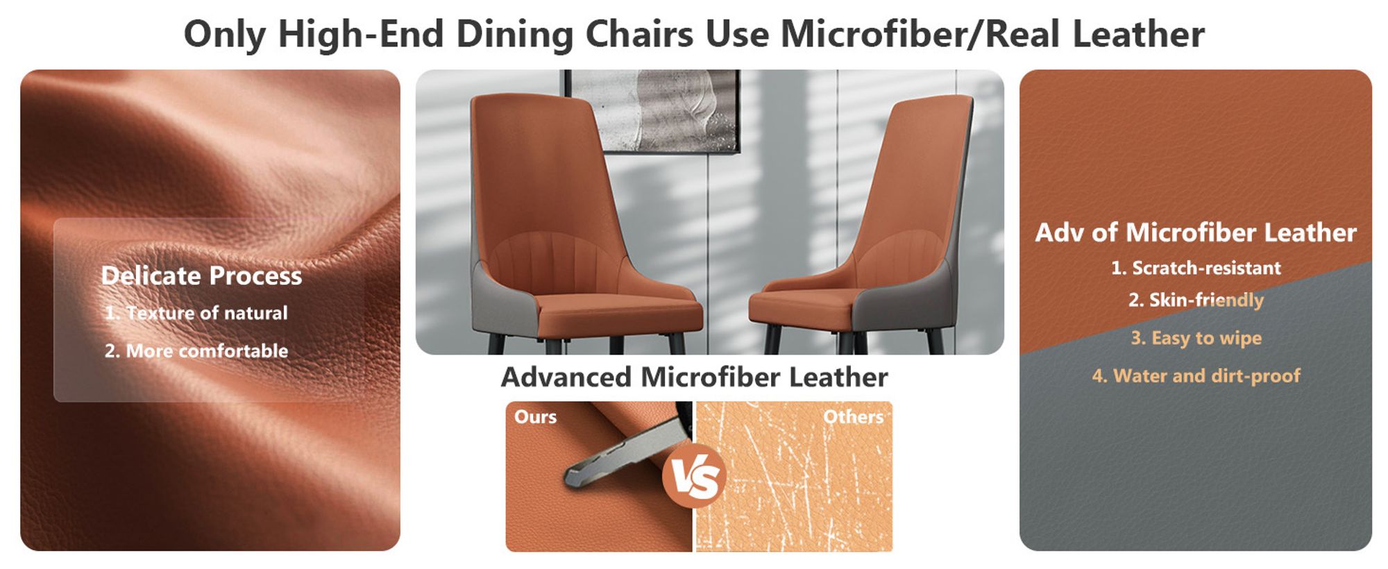 WISFOR 2er Set Esszimmerstühle Leder Metal mit Armlehne Ergonomische Esstischstühle mit Rückenlehne Küchenstühle 150kg Tragkraft Gastronomie Stühle