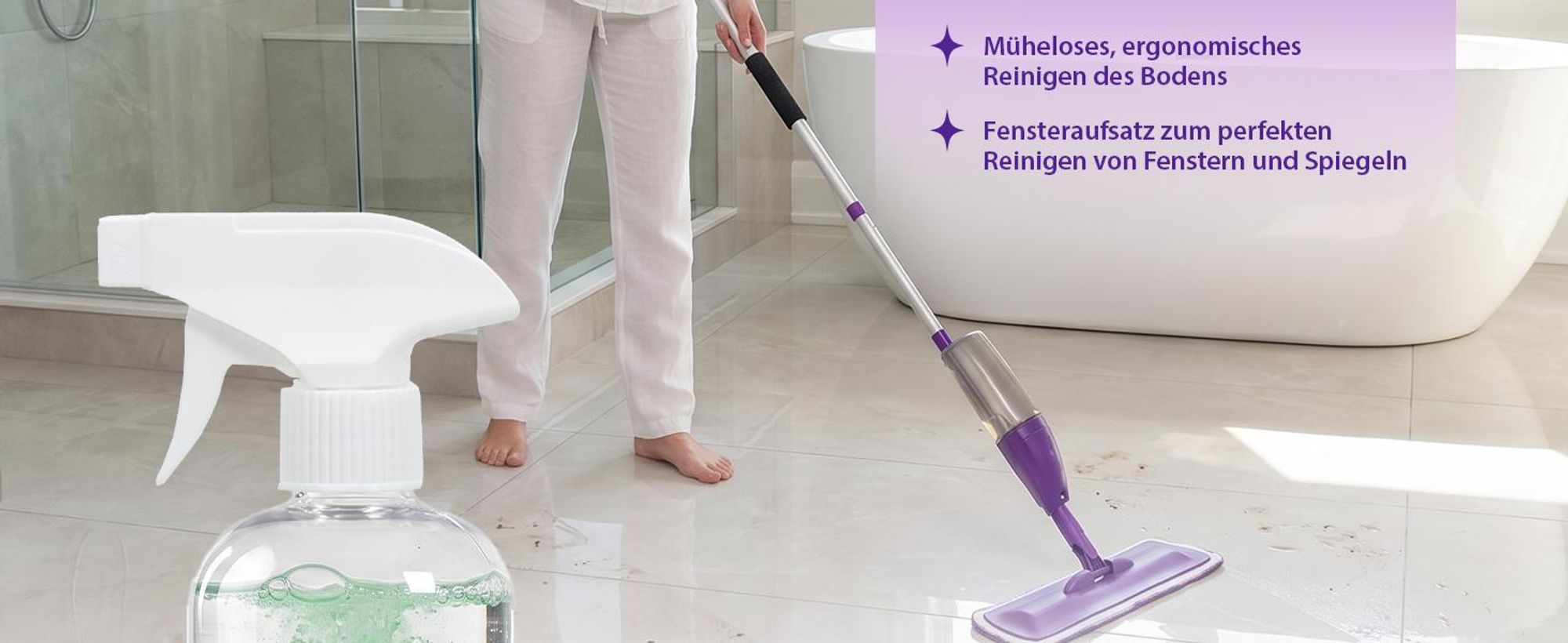 Best Bright Bodenwischer Reinigung Set 13 tlg Wischmopp mit Srühfunktion Mikrofaser Wischpad Schwamm, komplettes Reinigungssystem für Küche Bad Böden