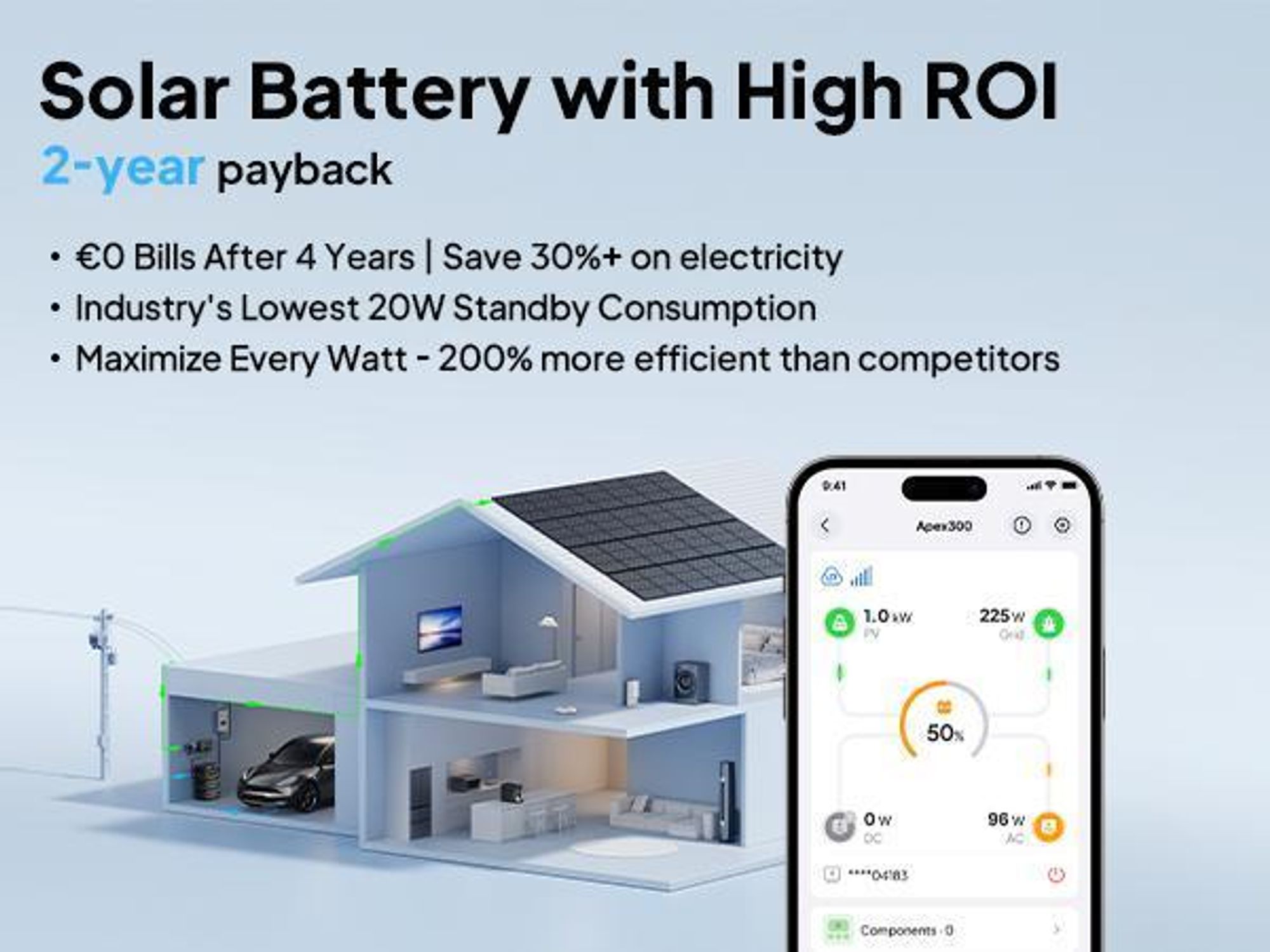 BLUETTI Solargenerator Apex 300 mit 350-W-Solarpanel, 2764,8Wh Batterie Backup Modulares Stromversorgungssystem für Zuhause, Wohnmobil & Notfälle