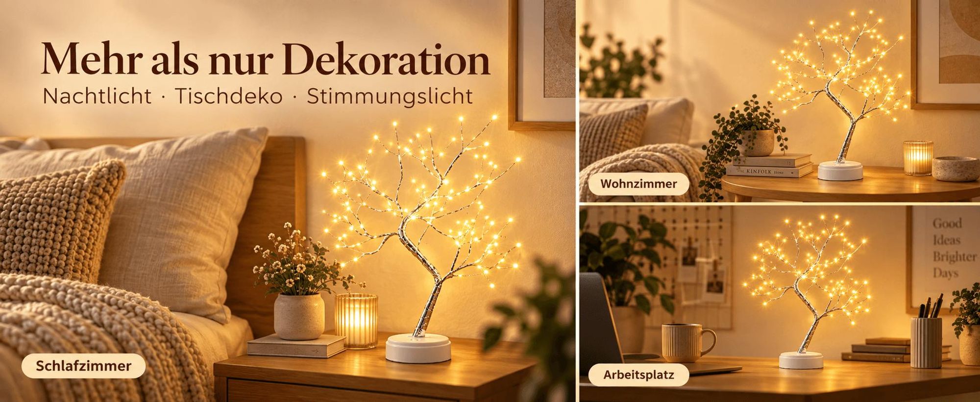 108 LED-Glühwürmchen-Bonsai-Baum-Lichter, künstlicher Feenbaum, USB/batteriebetrieben, Touch-Schalter, weiße Lichter, Baumlampe