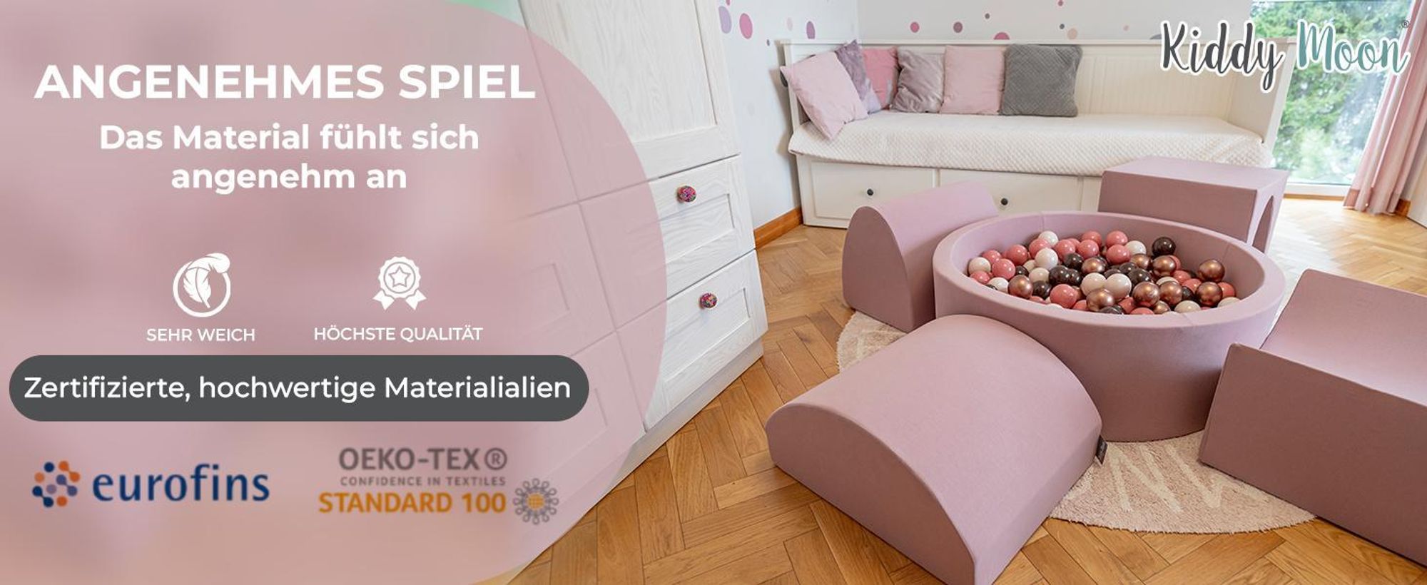 KiddyMoon rund bällebad bällepool 120x30cm/300 bälle ∅ 7cm ballgruben bunten bällen für babys spielbad kleinkinder, hergestellt in der eu, hellgrau:weiß-grau-mint