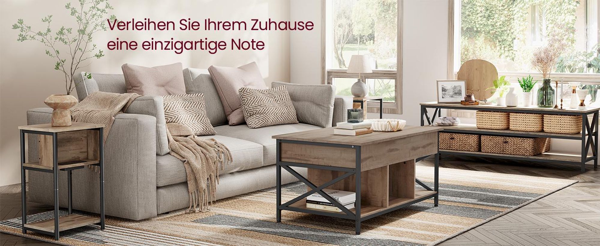 VASAGLE Couchtisch, höhenverstellbar, offener und versteckter Stauraum, 60 x 100 x (48-62) cm