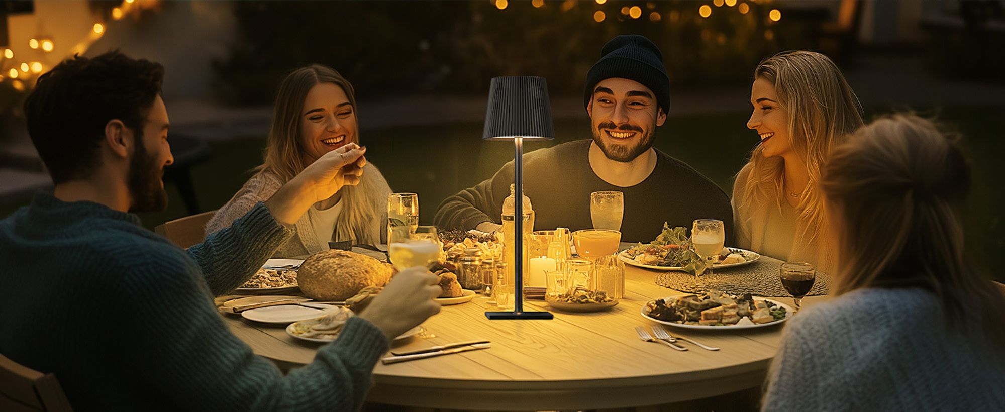 Tischlampe Kabellos, LED Tischleuchte, Dimmbar Touch Akku Tischleuchte Kabellos mit USB Ladestation, Warmweiß Tischlampe, IP54 Wasserdichte, Schwarz
