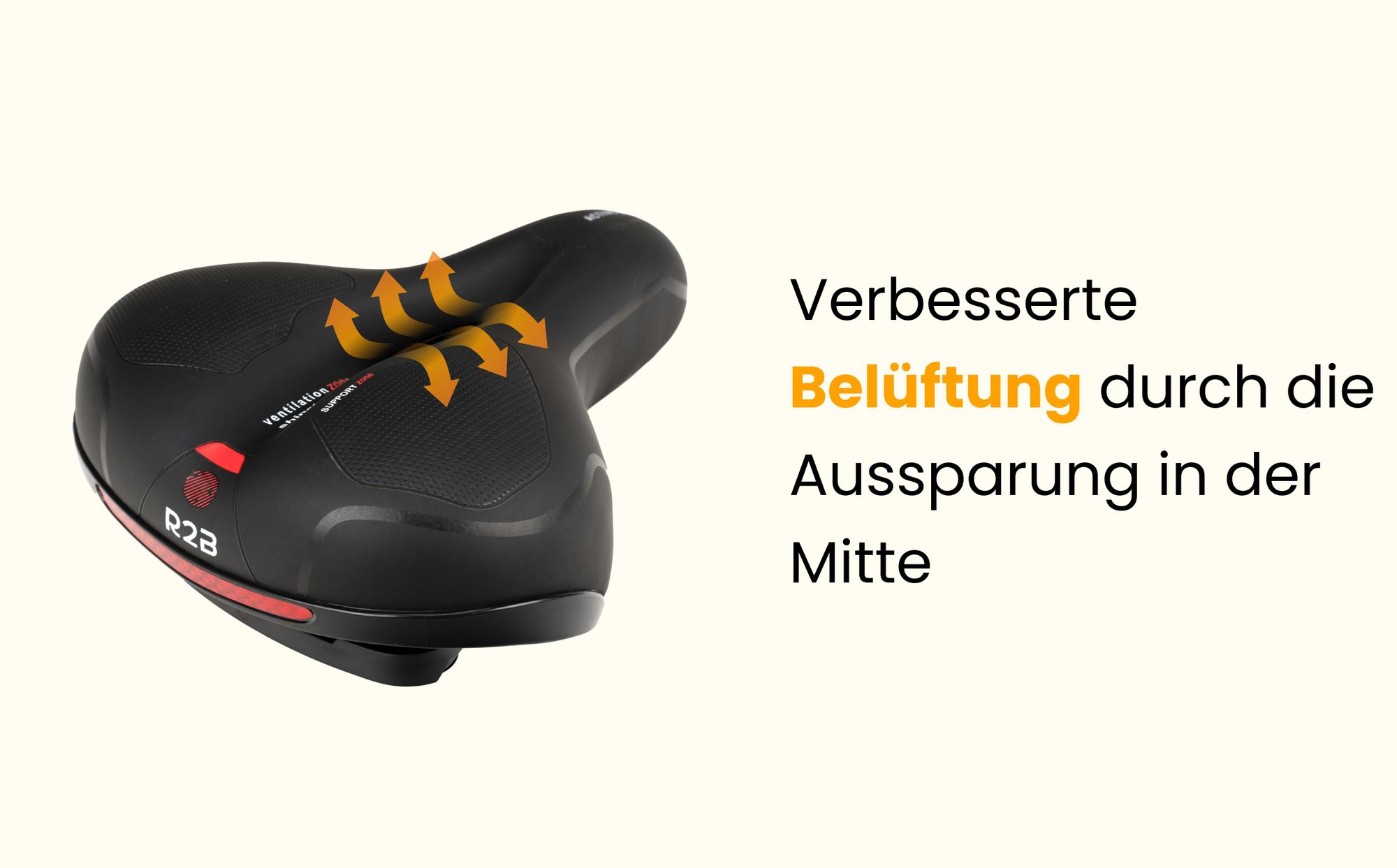 R2B Fahrradsattel Gel mit Reflektor Fahrradsitz Gelsattel Fahrrad Sattel ergonomische Form Radsattel Cityrad Herren Damen