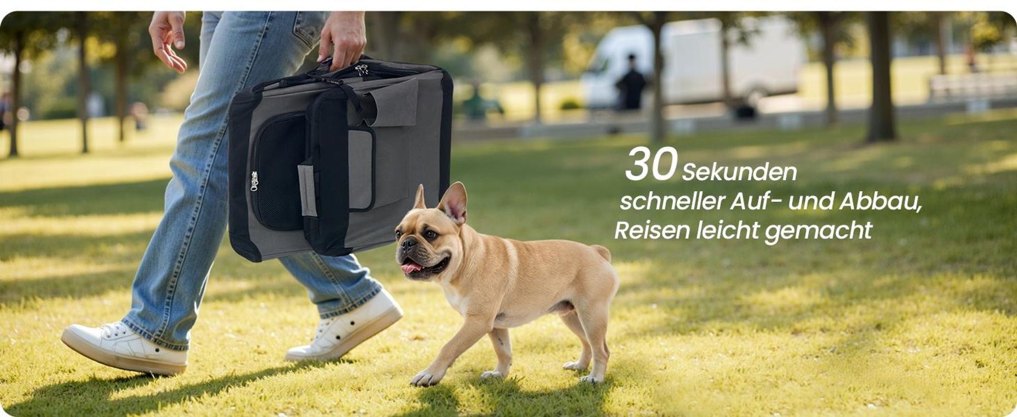 Feandrea Hundebox faltbar, Transportbox, Hundetasche, Oxford-Gewebe, Taschen für Futter