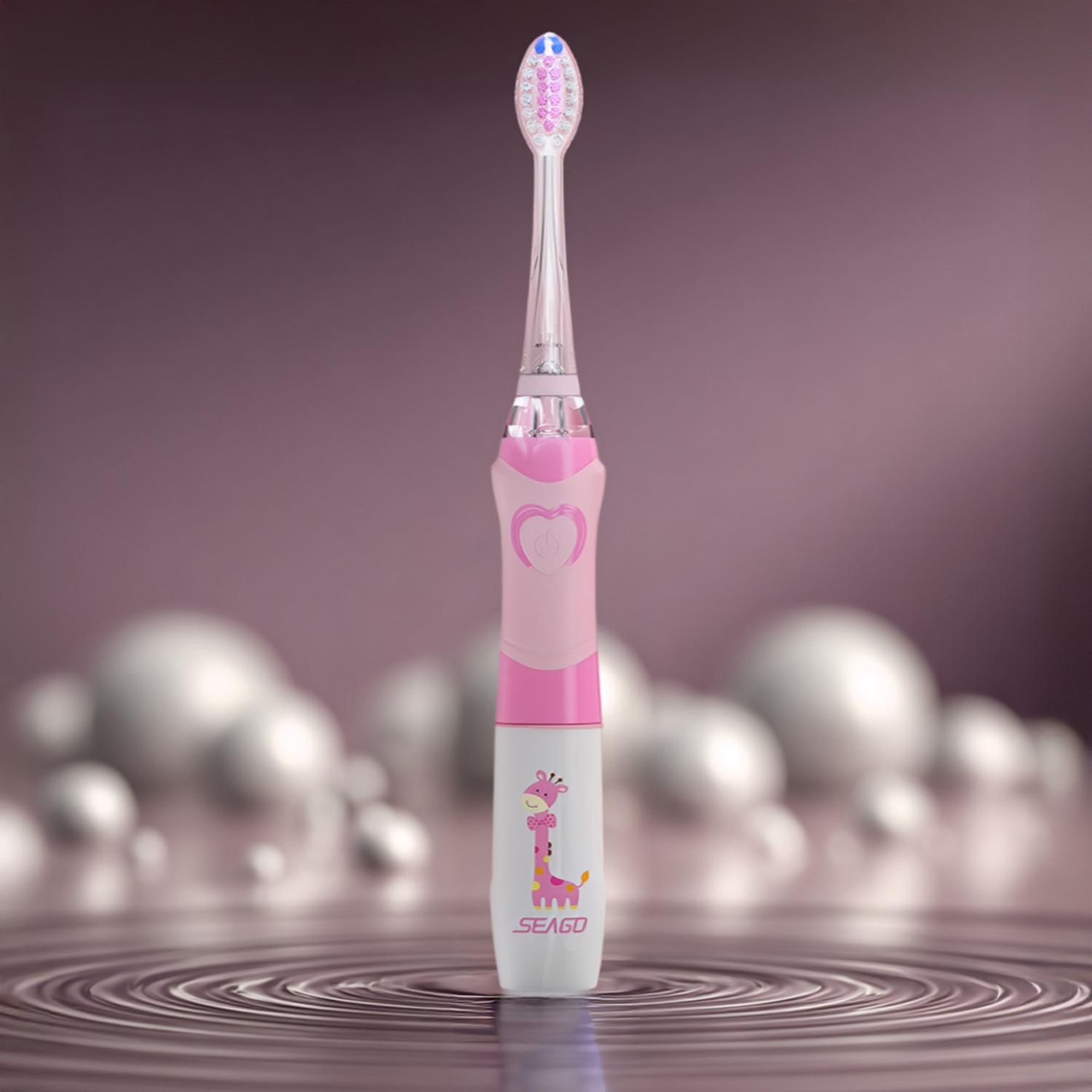 Seago Schallzahnbürste SG-977, Aufsteckbürsten: 3 St., Schallzahnbürste für Kinder rosa