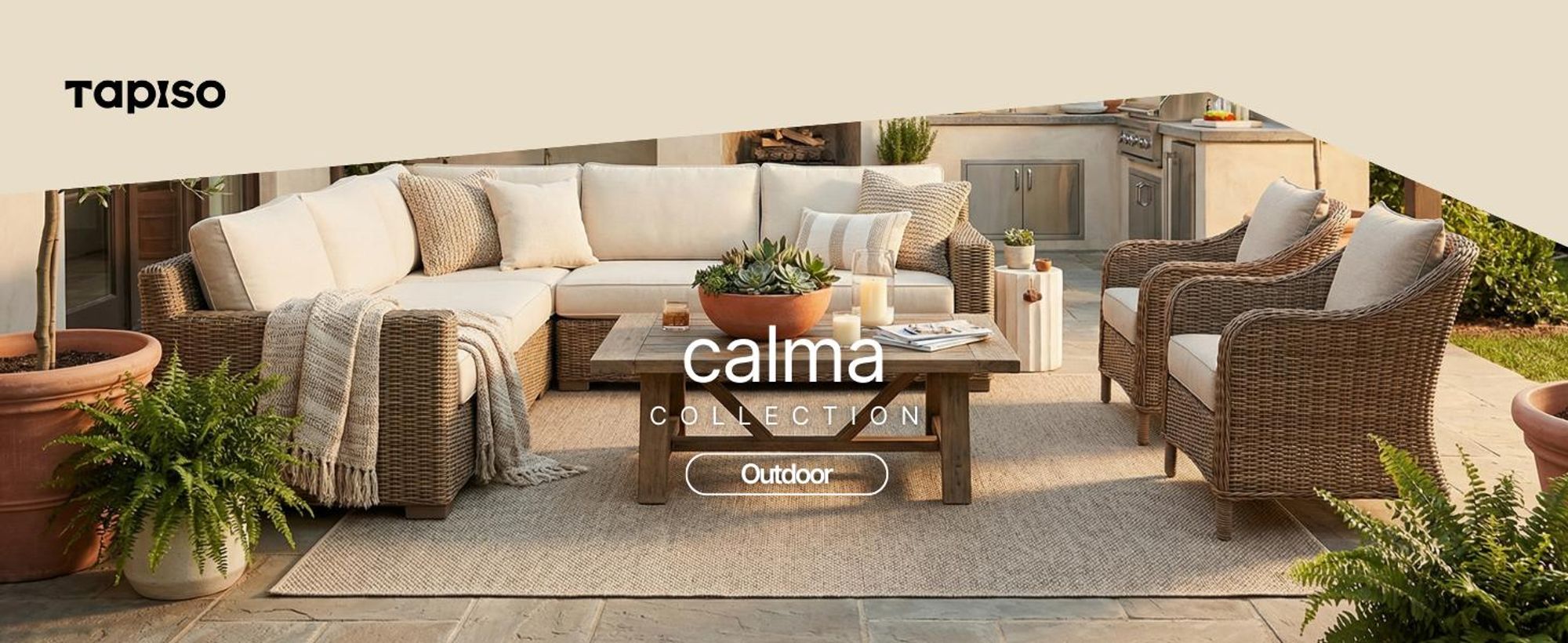 Tapiso Teppich CALMA In- & Outdoor Braun Balkon UV-beständig 200 x 300 cm