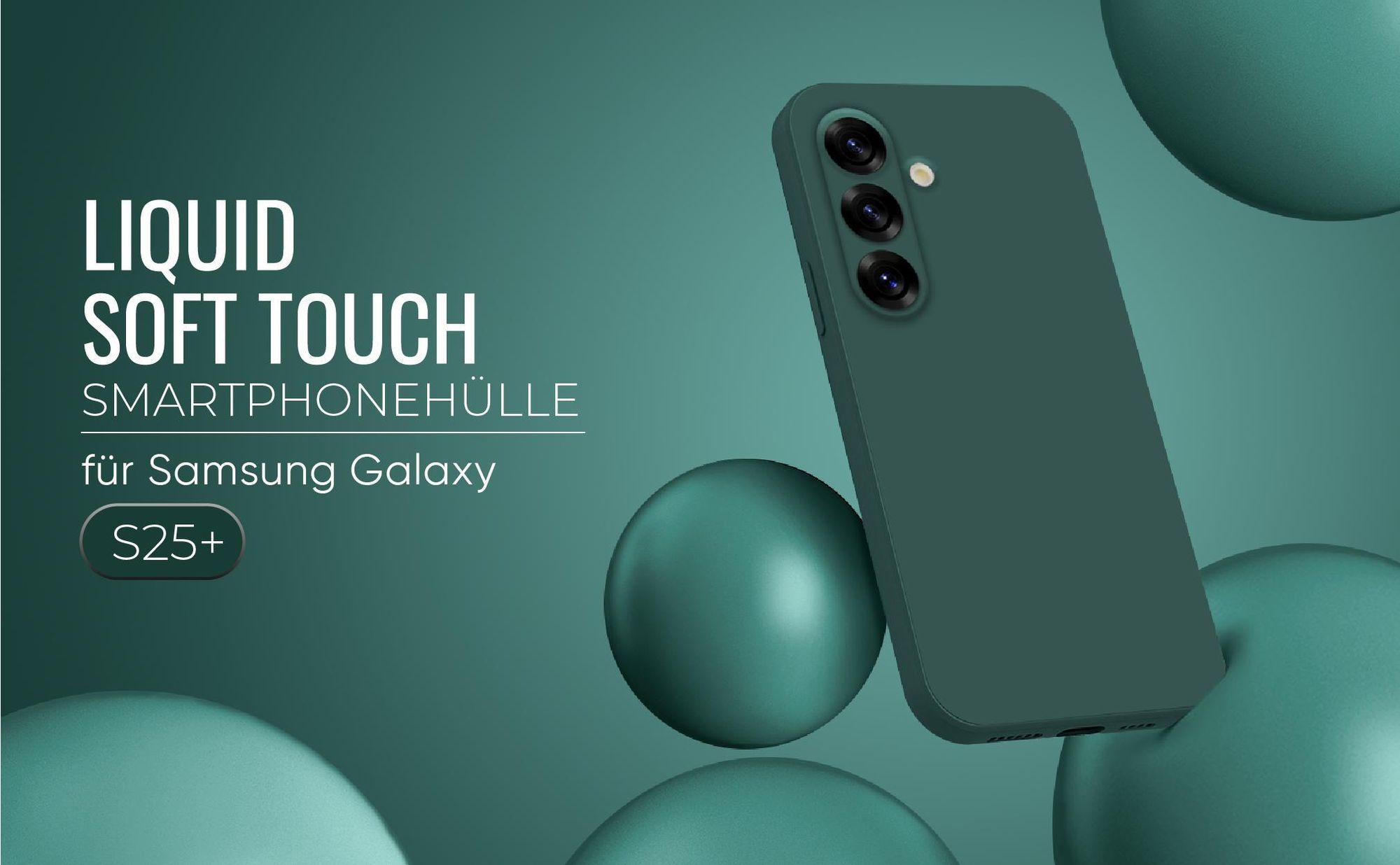 Liquid Soft Touch Smartphone Hülle in Grün für Samsung Galaxy S25+
