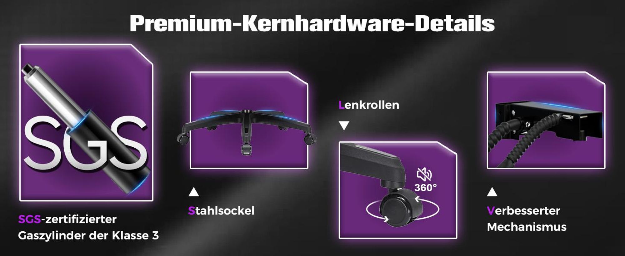 GTPLAYER Gaming Stuhl Ergonomischer, PC Stuhl Atmungsaktiver Stoff, Groß und Hoch Drehbarer Schreibtischstuhl mit Fußstütze, Schwarz