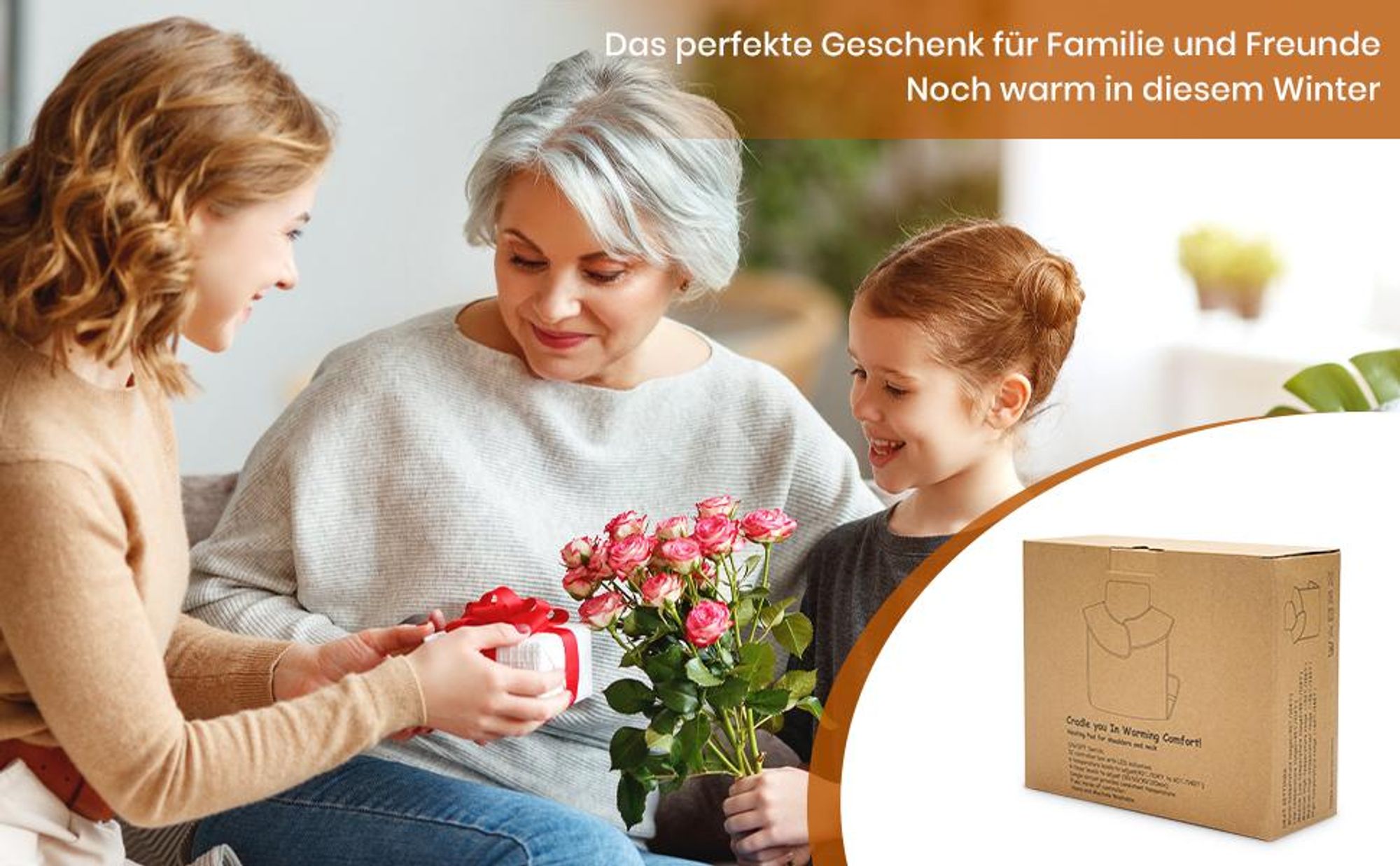 Elektrisches Heizkissen für Rücken & Schultern (60x100 cm) – Heizmatte mit 6 Heizstufen, 4 Timer & Abschaltautomatik, Flanell, Waschbar