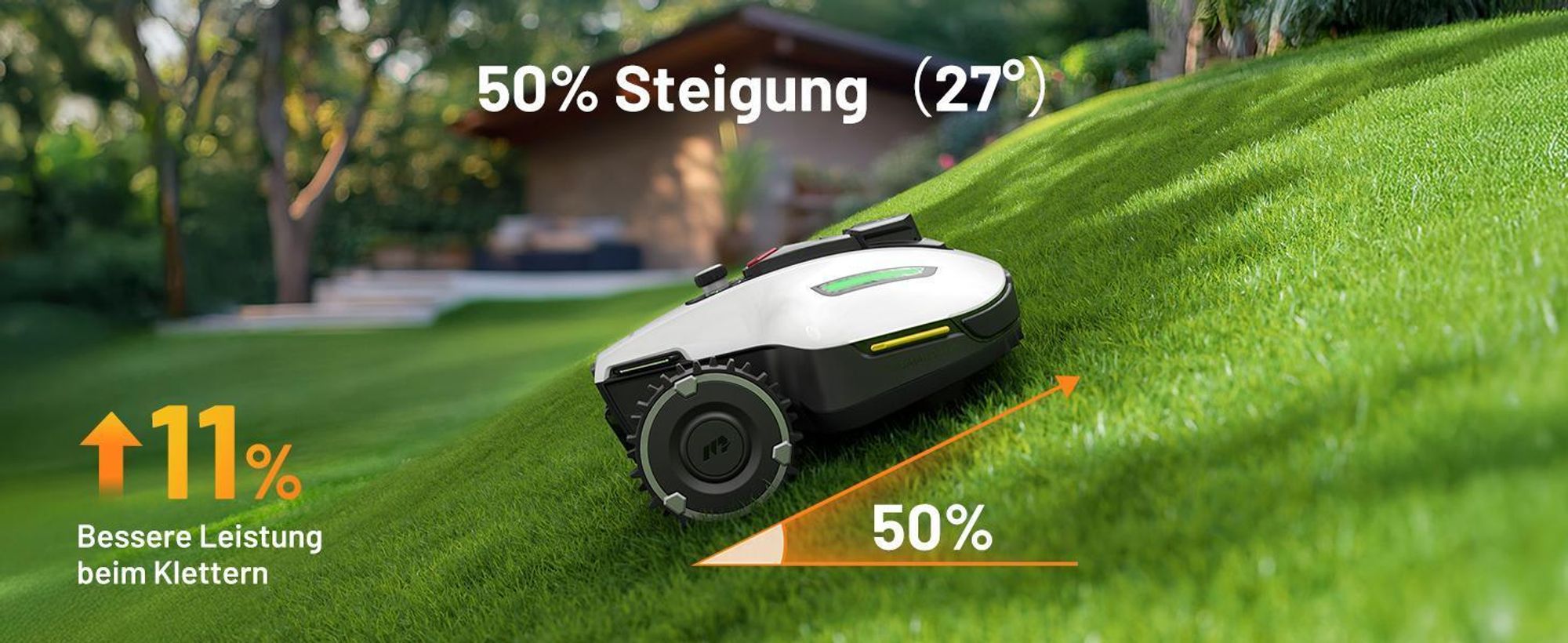 Mähroboter Mammotion YUKA Mini 800 ohne Begrenzungskabel NetRTK+Vision Auto-Kartierung Empf. 800m² bis 1200m² 50% Steigung mit 4G-Modul RTK-Station