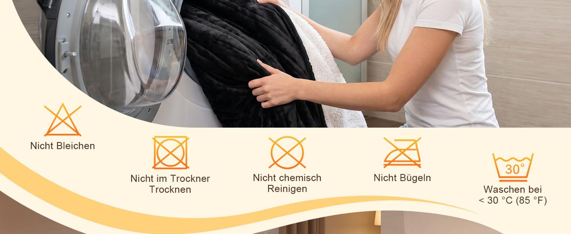 ZMH Elektrische Heizdecke 200x180cm Schwarz Kuschelheizdecke mit Timer 6 Temperatureinstellungen Wärmeunterbett Flanell Wärmedecke Fur Bett Sofa