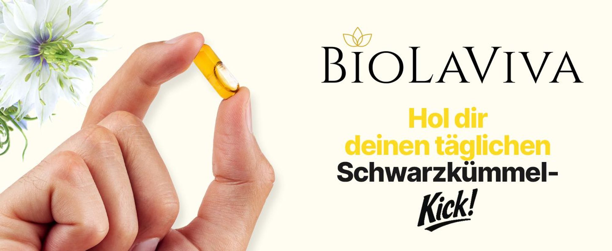Schwarzkümmelöl Kapseln Extrakt – 60 vegane Kapseln, 2-Monats-Vorrat – 5.000 mg Thymochinon/100 g – Lichtschutz MIRON Violettglas | BIOLAVIVA