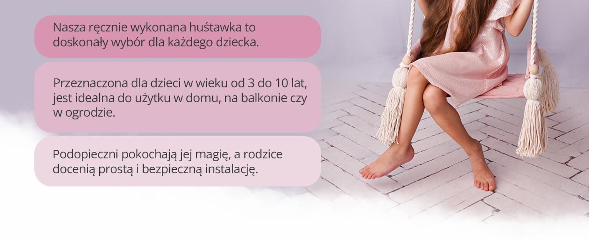 Create for you® - Drewniana Huśtawka dla Dzieci z Liną Bawełnianą Bezpieczna - Bujak Dziecięcy, Siedzisko Indoor Miękki Materiał, z Regulacją Wysokości - Beż