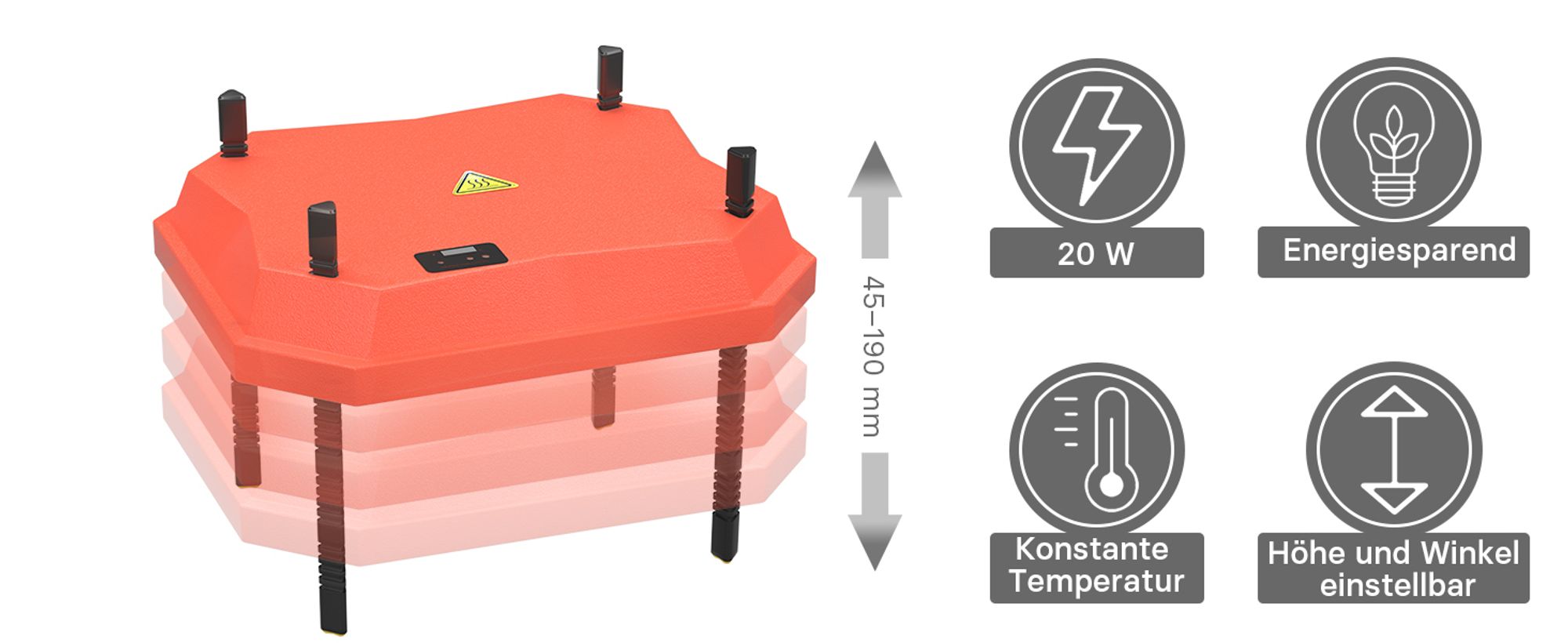 Fudajo 25x30cm Küken-Wärmeplatte mit Temperaturregler 20W Heizplatte für 15-20 Küken für Kunstbrut