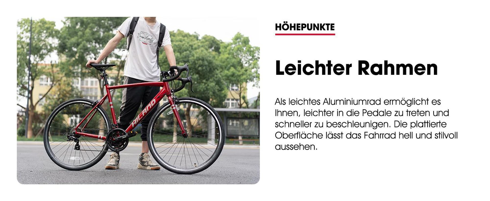 Hiland 28 Zoll Rennrad 14 Gang, Aluminium Rahmen 700c Rennrad, City Pendler Fahrrad für Männer Frauen, 57cm, Schwarz